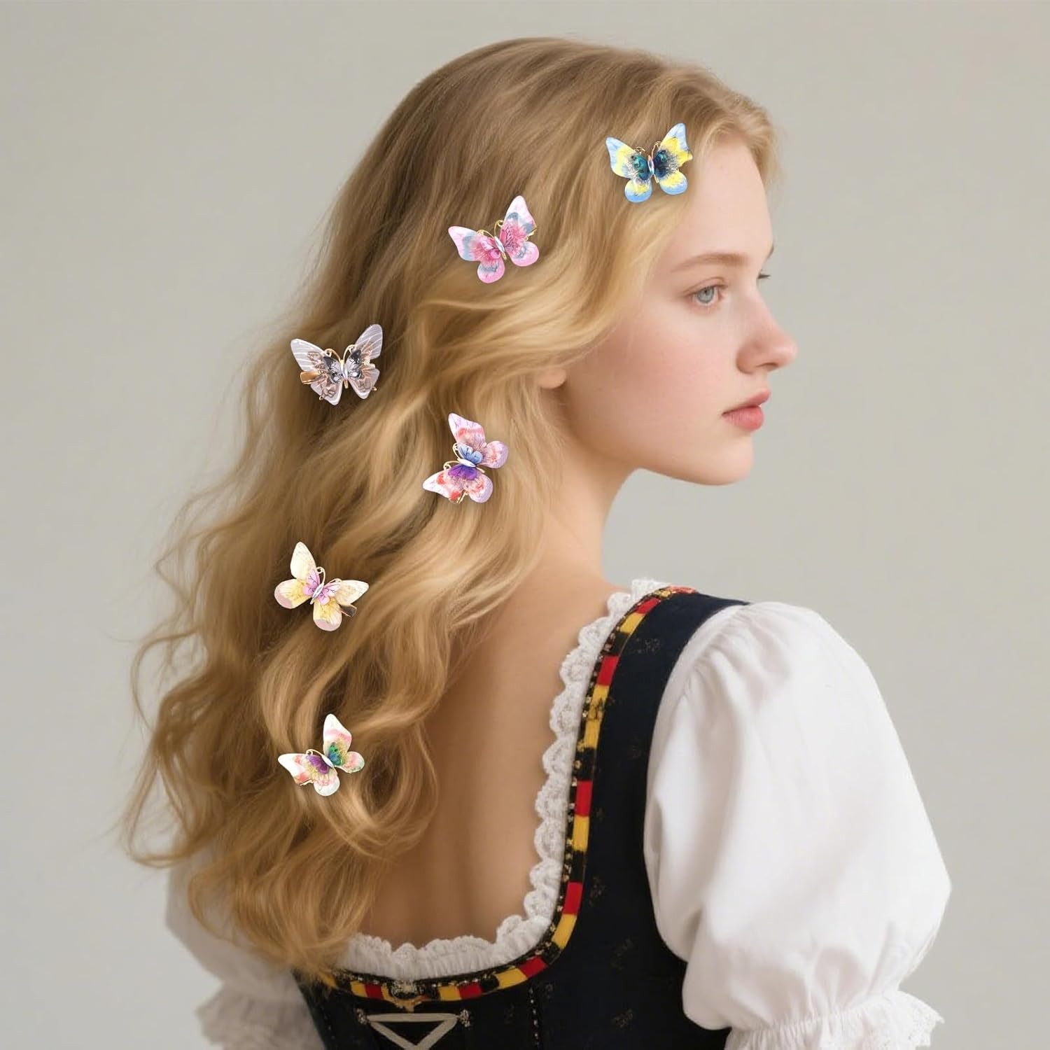 Bumlofa Pack of 12 Colourful Butterfly Hair Clips, Hair Clips, Girl'S Favourite Hair Clip for Party, School and Everyday Life image number 6