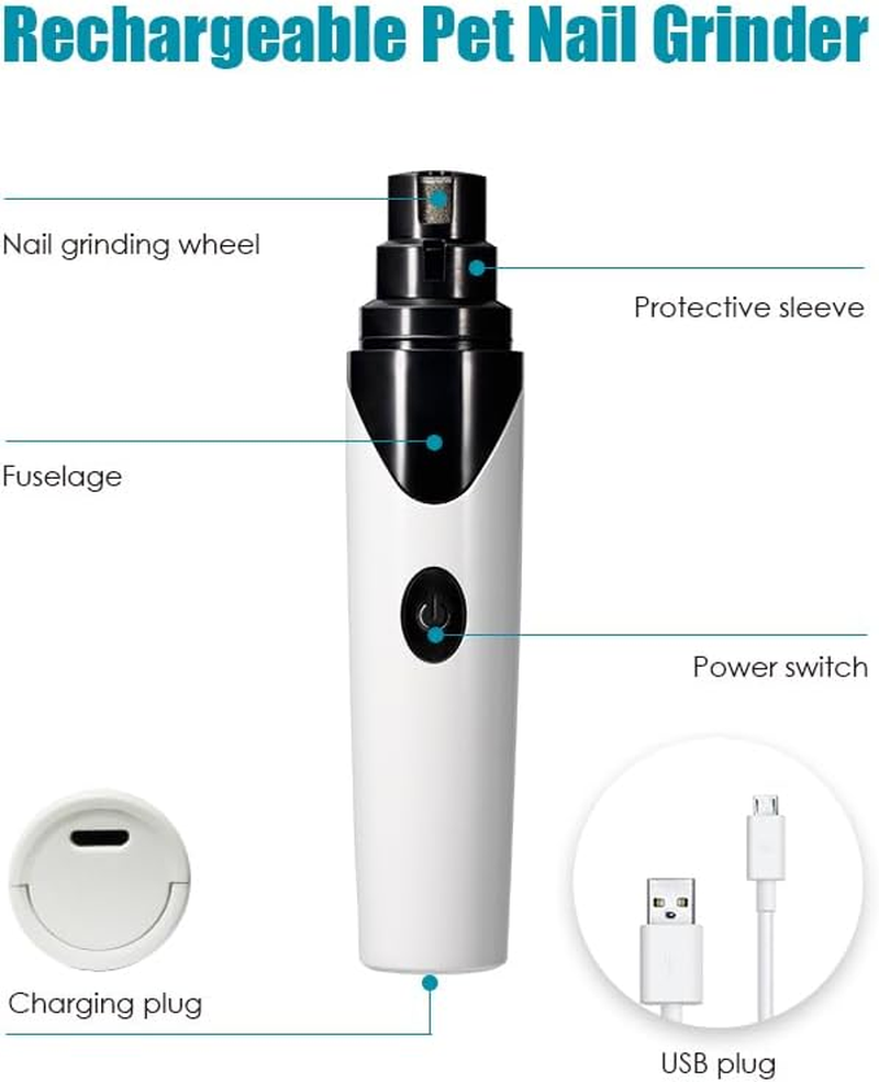 YES4PETS Electric Pet Dog Cat Quiet Nail Grinder Clipper Cutter Trimmer Grooming Care image number 1