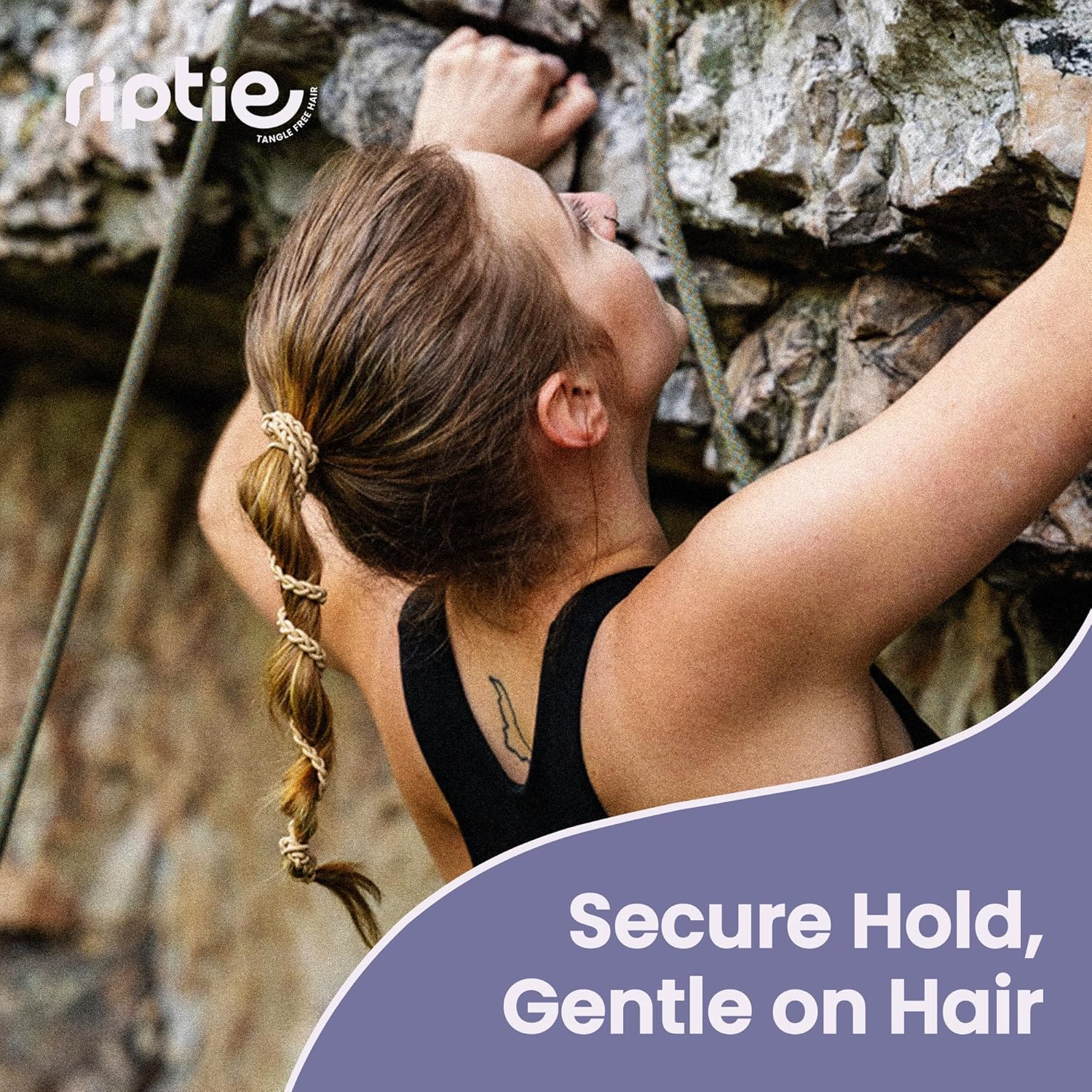 Rip Tie 24" X 2.5Mm Soft Hair Tie for Women, 3 Pack Neutrals &ndash; Tangle Free Ponytail Holders &ndash; Prevents Hair Damage &ndash; Ideal for Activities like Surfing, Exercising, Running, and More image number 6