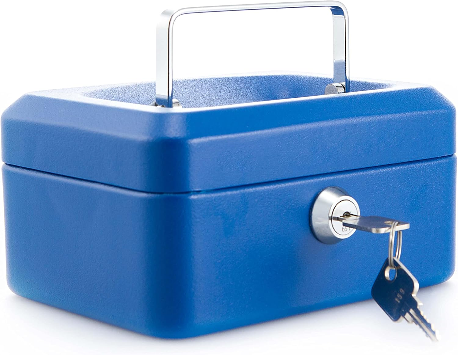 Burg-W&auml;chter Lockable Cash Box with Key and Coin Insert, Small, Sheet Steel, Money 5015, Turquoise-Green