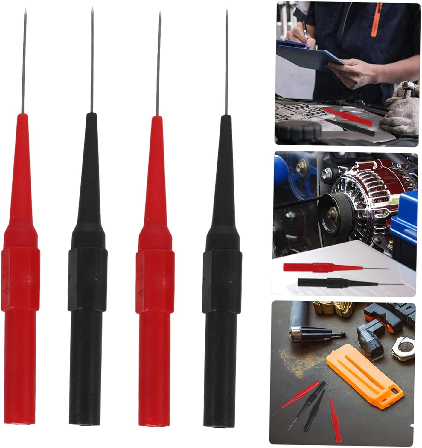 4Mm Automotive Circuit Test Needle Probes Multimeter Leads Back Probe Kit Pin Needle Insulation Tester 4Pcs for Car Electrical Wire Testing image number 3