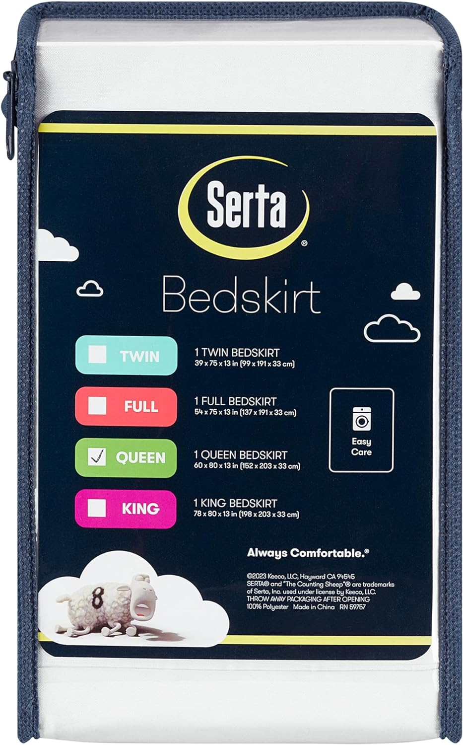 SERTA Modern Solid Bed Skirt, Hotel Quality Dust Ruffle with 13 Inch Drop, Machine Washable, Twin, White image number 6
