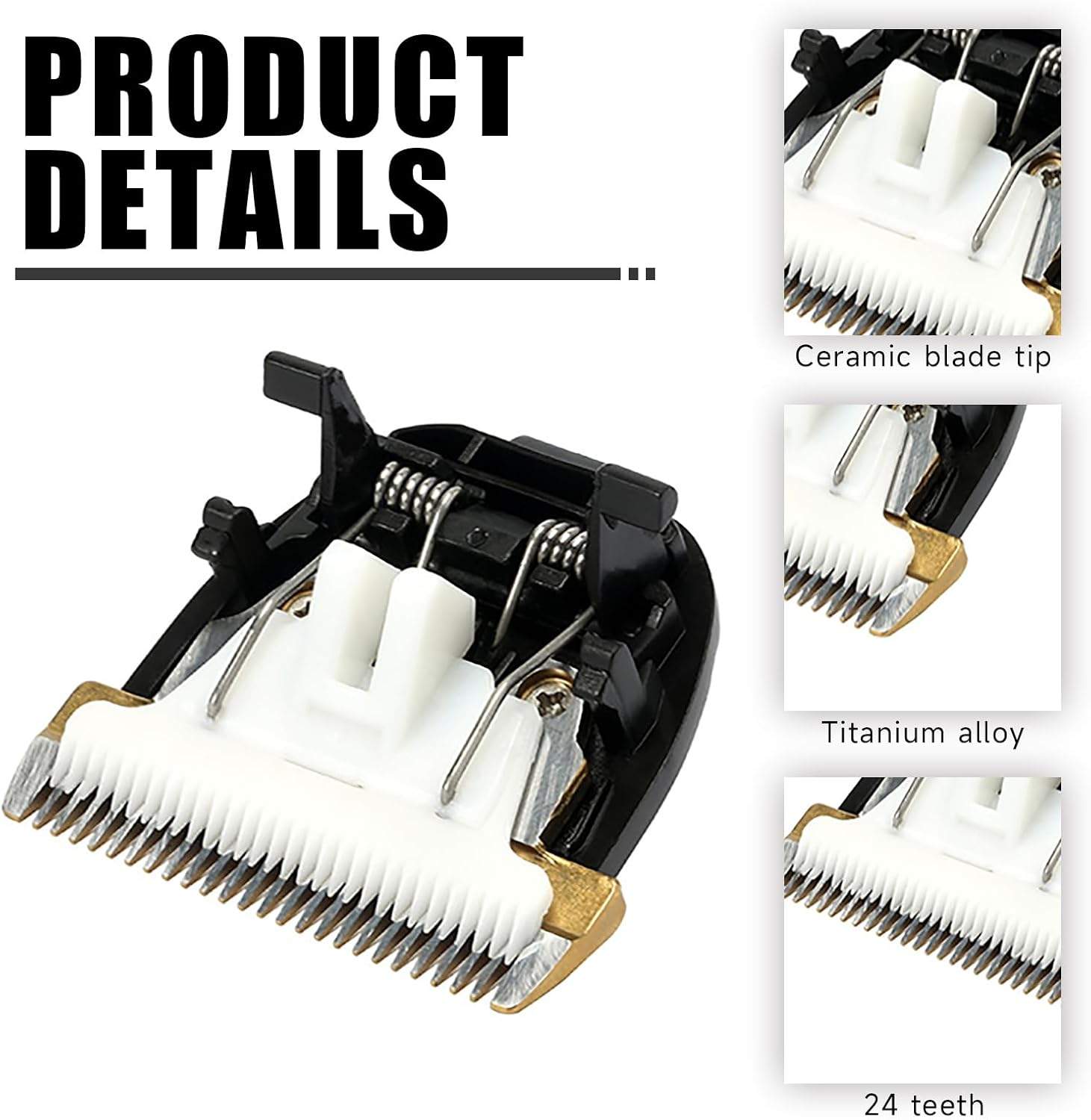 Blade Head Replacement Hair Trimmer Blade Shear, High Quality for Home and Professional Use, Durable, Made of Ceramic and Plastic for Hair Clippers image number 4