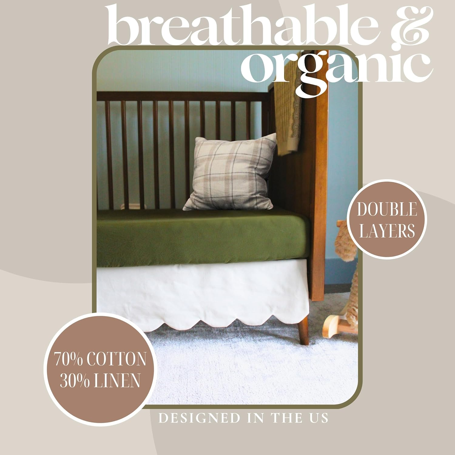 Scalloped Crib Skirt (Back (Optional Add On)) image number 3