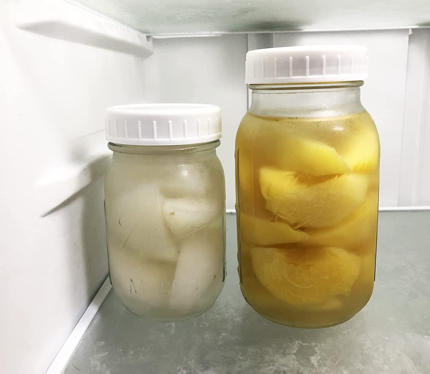 10 PCS White Plastic Mason Jar Lids with Silicone Grommets, BPA Free Canning Jar Lids, Reusable Leak-Proof Food-Grade Storage Screw Cap, Fit Wide Mouth 86Mm image number 3