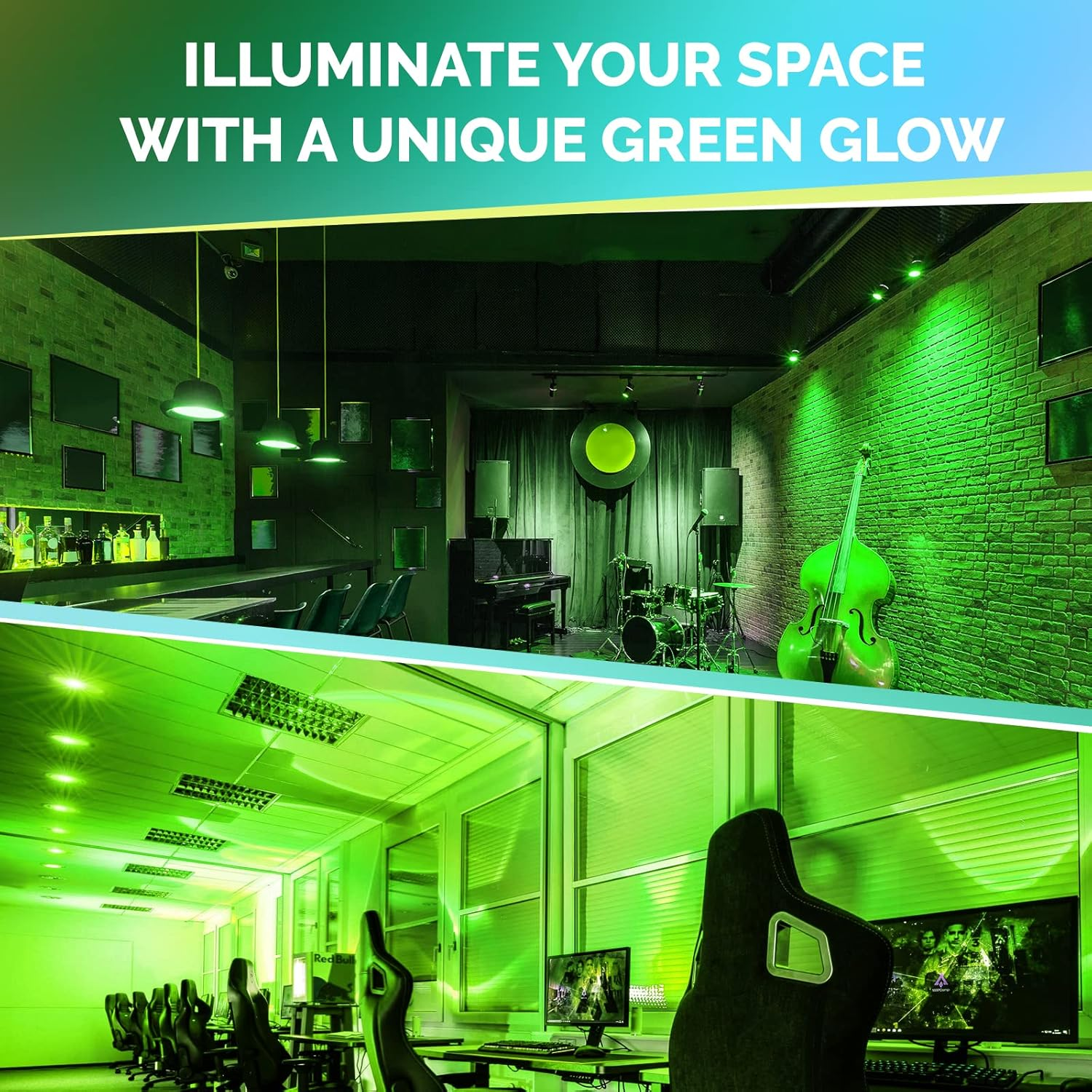 Bonlux GU10 LED Bulb Spotlight Green, 5W GU10 Spot Light Bulb,120 Degree Beam Angle, MR16 LED Spotlight Green Colour Bulb for Wall Washer Lamps,Landscape Lighting, 4-Pack image number 5