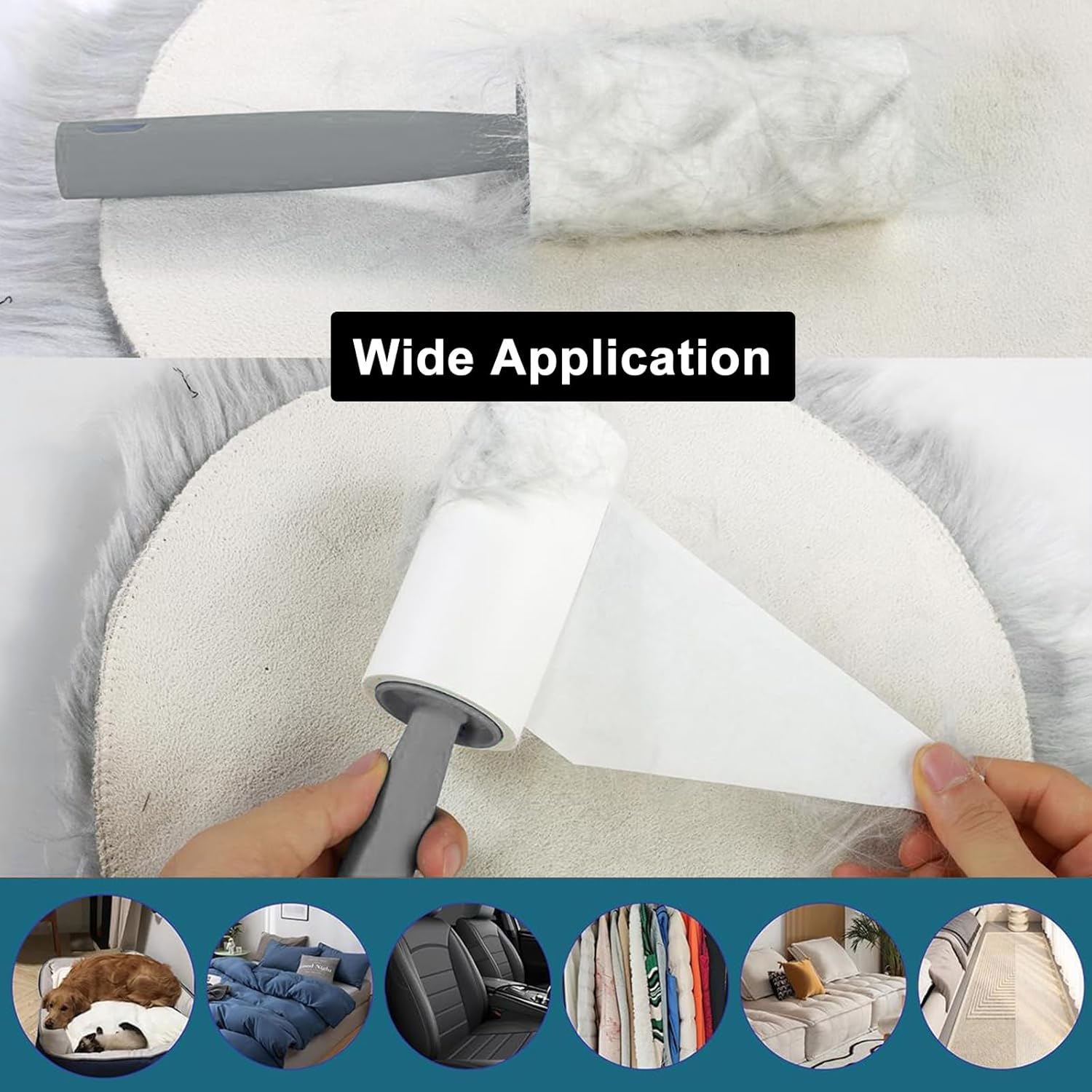 Beleeb 720 Sheets Lint Roller for Clothes, Portable Lint Remover for Pet Hair, Dog Hair, Cat Hair, Extra Sticky image number 4