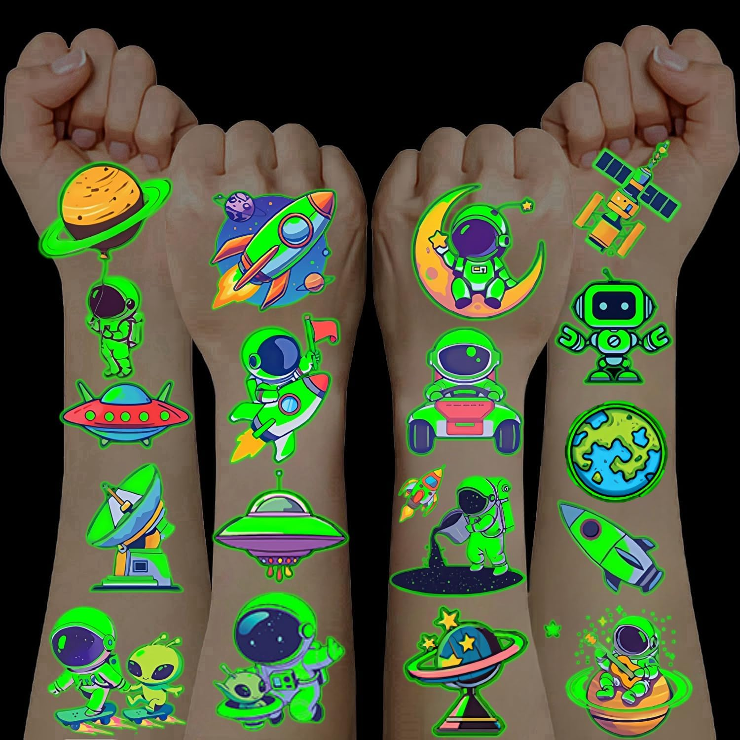 10 Sheets Children'S Tattoos Girls, Fairy Unicorn Tattoos Girls Children'S Birthday Party Favours Gift Girls 3 4 5 6 7 8 9 10 Years Toy Girls Luminous Tattoos Children Butterfly Decoration Birthday