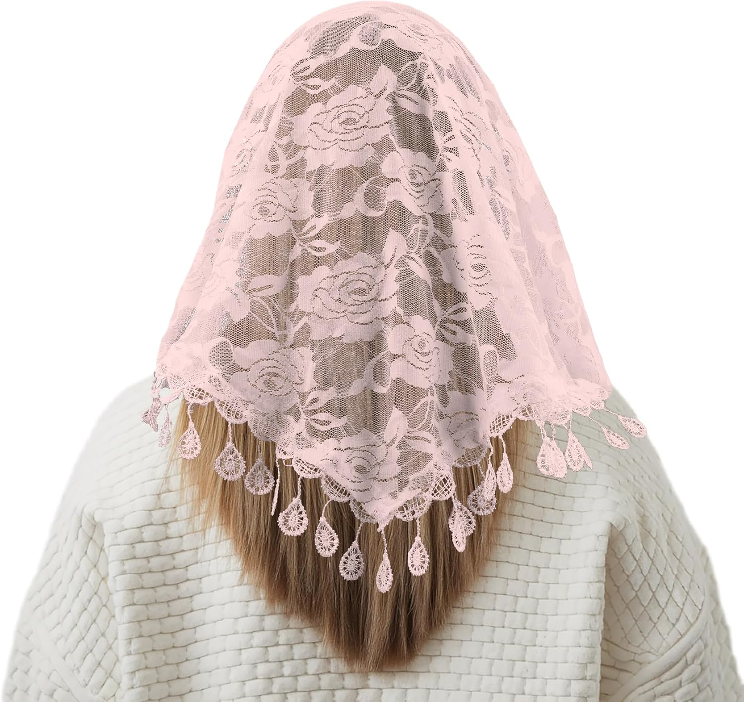 Mantilla Veil,Shawls and Wraps for Women,Triangle Scarf,Soft & Silky Lace Headscarf,Elegant Daily Accessory for Weddings,Parties & Travel,Lightweight Breathable Cover for Women & Brides