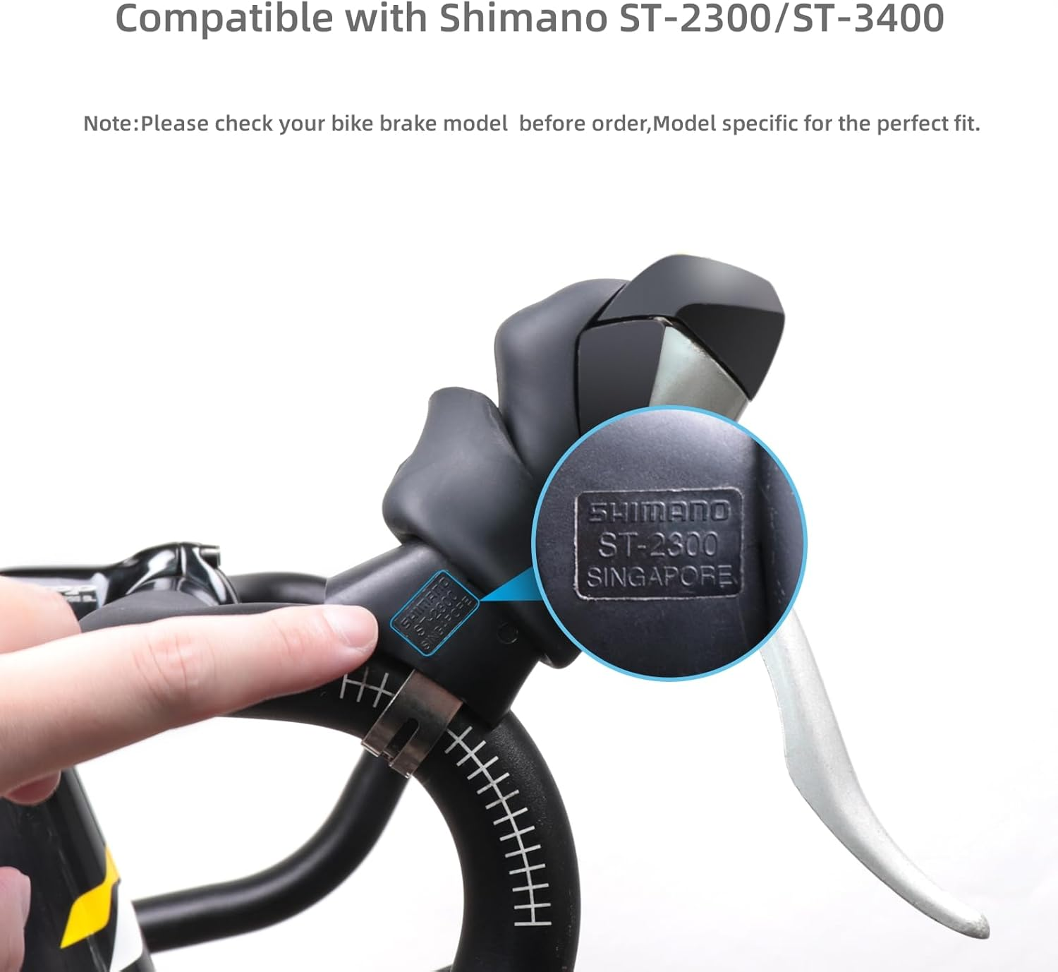 Bike Brake Levers Hoods Compatible with Shimano ST-2300 St-3400,Pair of Silicone Road Bicycle Brake Grips Hood Covers Protector image number 4