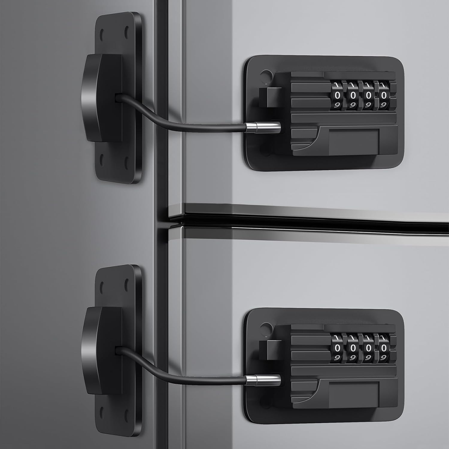 2PCS 4-Digit Password Fridge Lock &ndash; Child Safety Refrigerator Door Lock with Combination Code, Cabinet & Drawer Lock for Kids, Oven & Window Security Lock (Black)