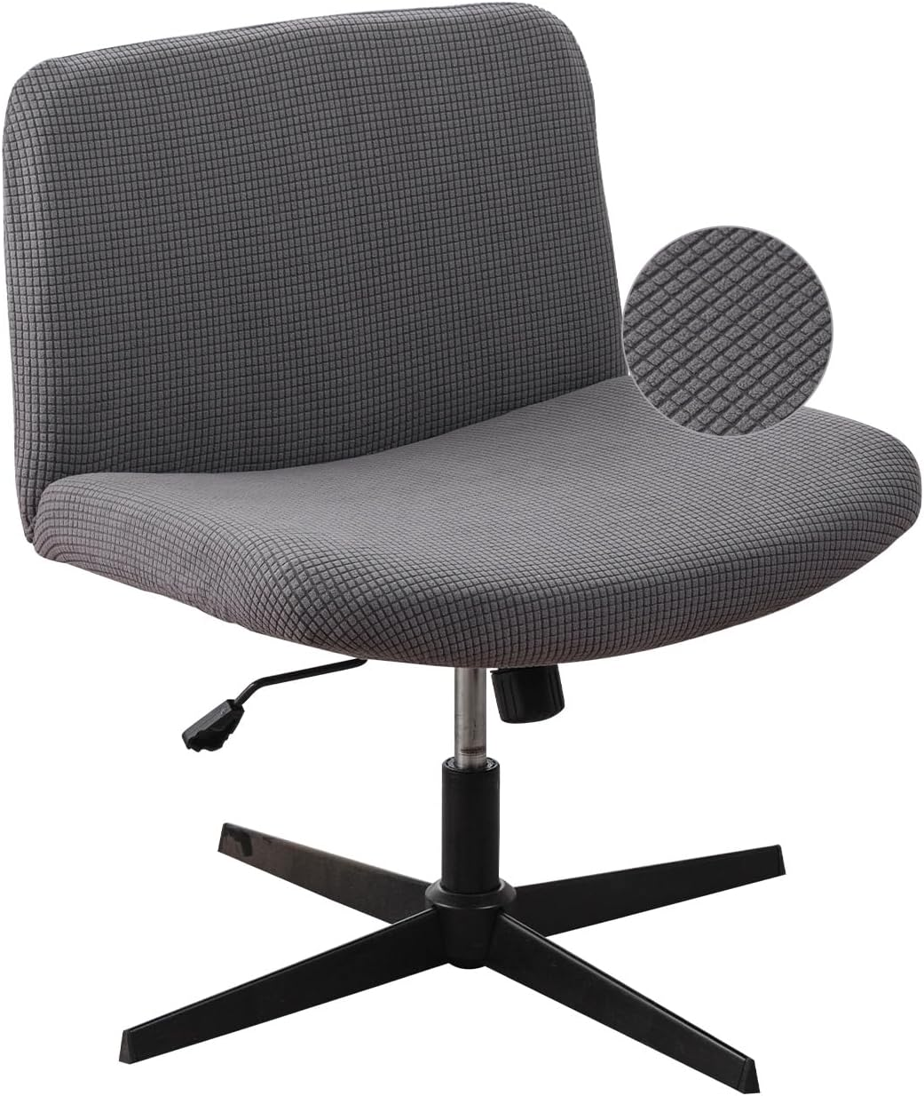 Lavishcover Armless Chair Cover Office Desk Chair Cover, Waterproof and Elastic Criss Cross Chair Cover, Exquisite Vanity Chair Cover, Mid Back Wide Seat Accent Chair Covers(Cream,Corn,Just the Cover)