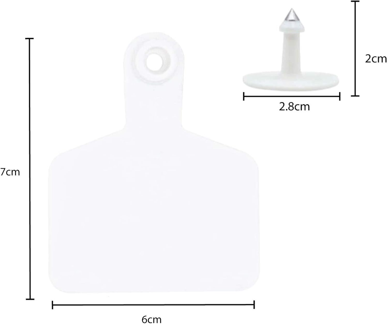 100X Cattle Ear Tags 6X7Cm Set - Medium White Blank Cow Sheep Livestock Label image number 4