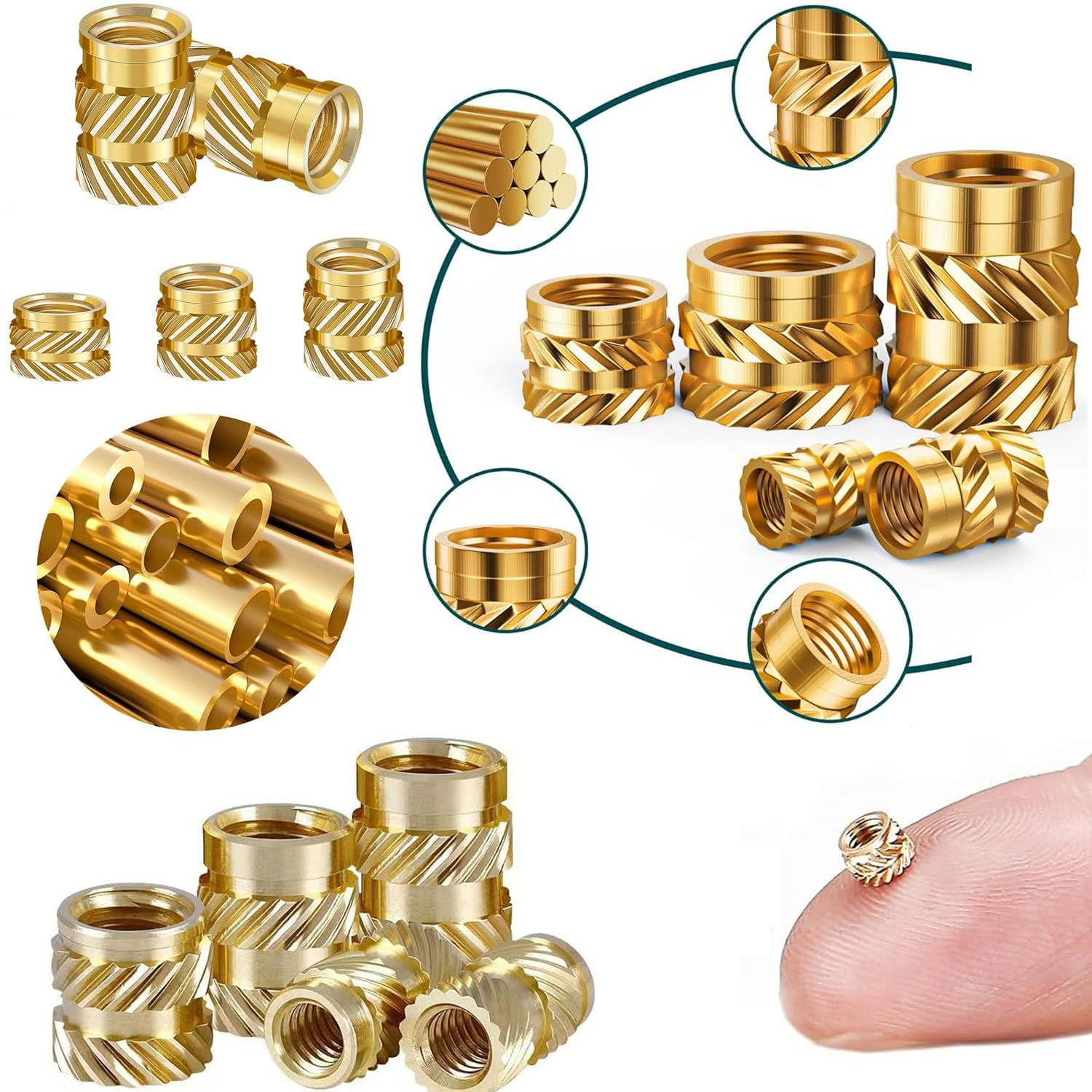 Paifeancodill Brass Thread Plug Kit - 300PCS 15 Sizes M2-M6 - Heating Kit for Plastic Parts - Public Rock Thread Plug-In image number 4