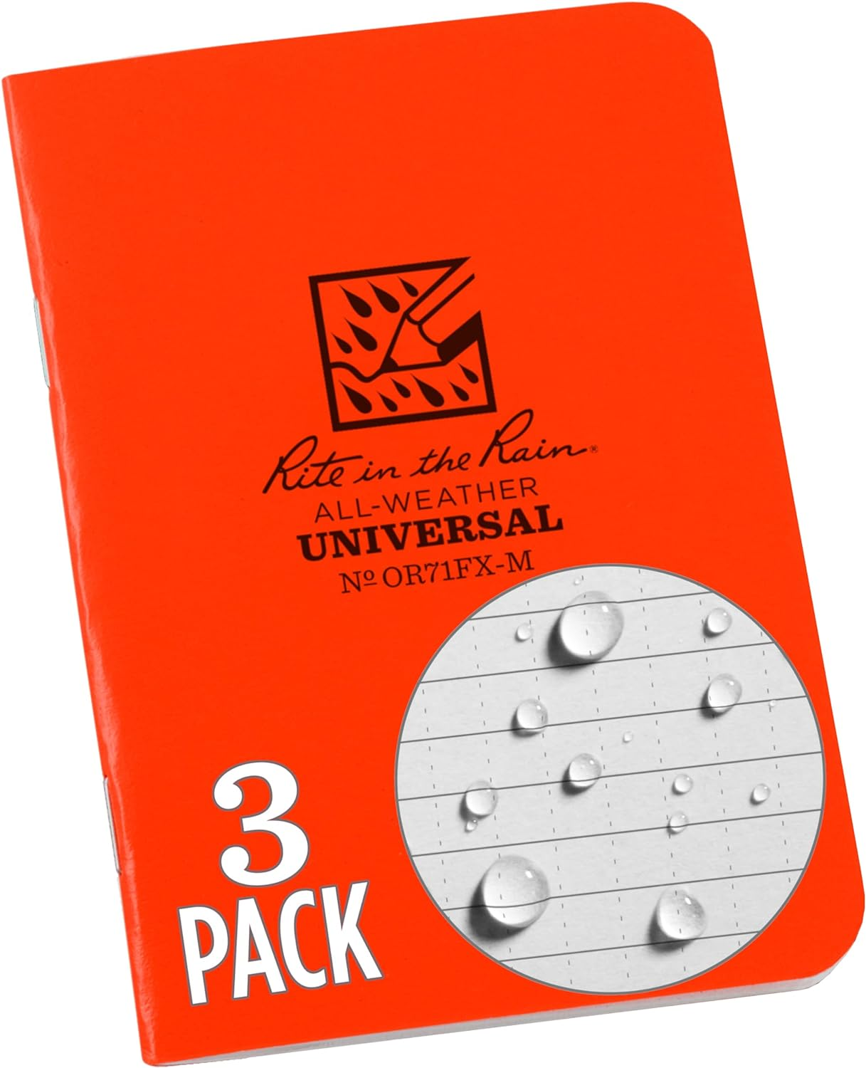 Rite in the Rain Universal Field Flex Notebook, 3.25 Inch X 4.625 Inch Size, Blaze Orange (Pack of 3) image number 3