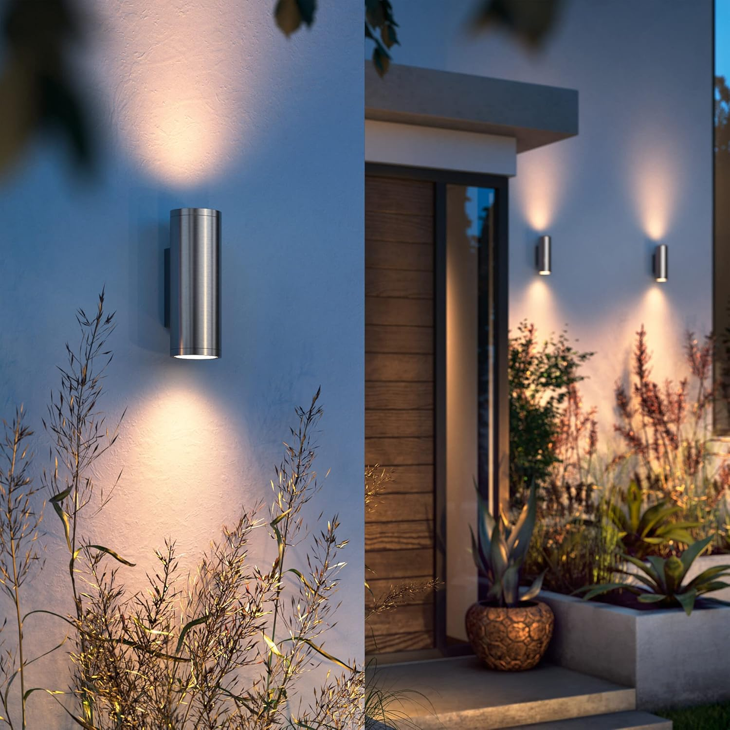 Philips Hue White & Colour Ambiance Appear Outdoor Wall Light, Silver, 1200 Lm, up to 16 Million Colours, Controllable via App, Compatible with Amazon Alexa (Echo, Echo Dot) image number 2