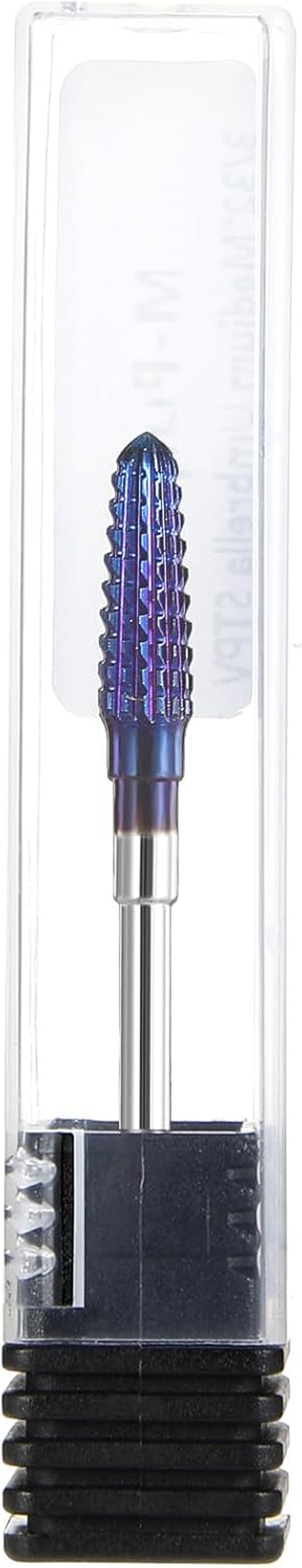 Oruola Only Clean Nail Bit,Cone Carbide Tungsten Cuticle Nail Drill Bits,4Mm Cuticle Bit for Nail Drill,3/32 in Cuticle Bit for Nails Fast Removing Acrylic Hard Gels,Purple image number 1