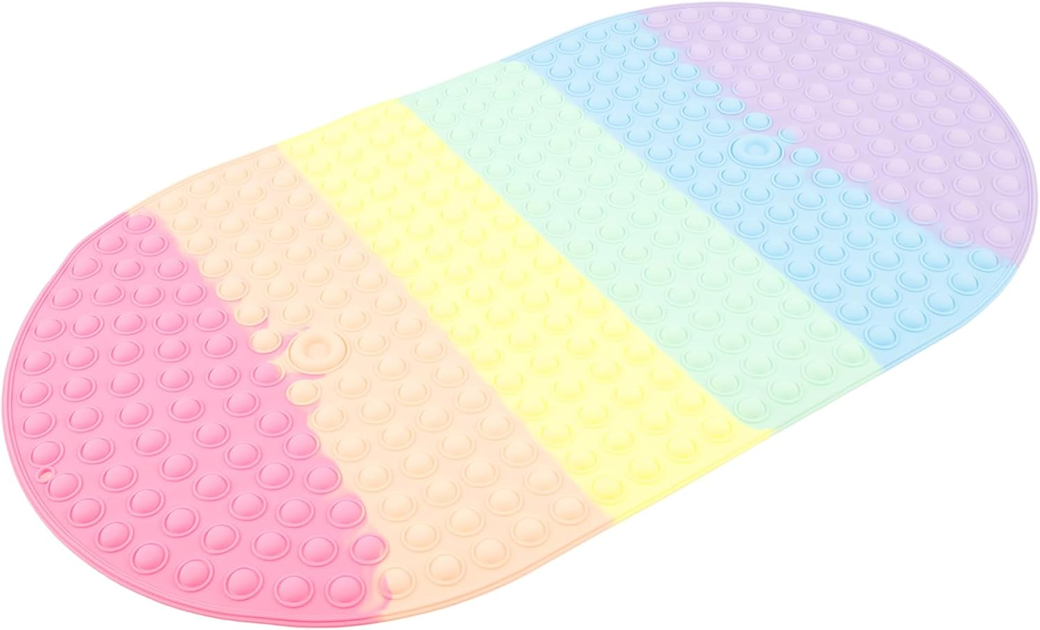 Baby Bath Mat for Tub Kids Non Slip 27"X15" Colourful Bathtub Mats with Push Bubbles & Suction Cups for Bathroom Shower Room (Colorful, 1Pc) image number 5