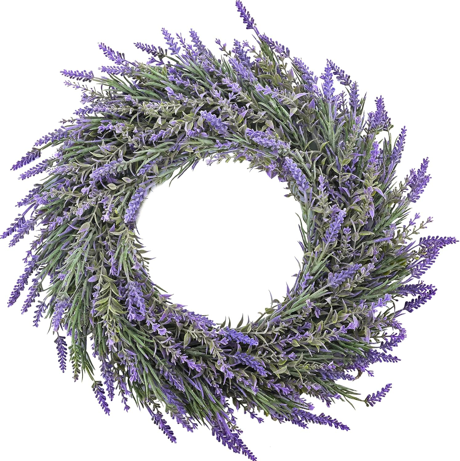 DDHS Lavender Wreath for Front Door, 18" Artificial Farmhouse Wreaths for Wall Window Party Wedding Decor Indoor Outdoor image number 3