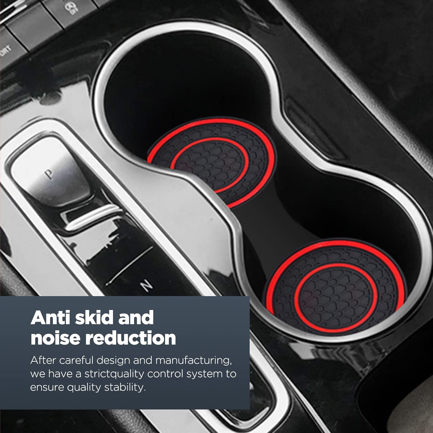 2 PCS Car Cup Holder Coaster,Car Coasters Cup Mats,2.75 Inch Universal Car Cup Coasters,Non-Slip anti Dust Mats Cup Holder Insert Coaster, Suitable for Most Car Interior (Red)