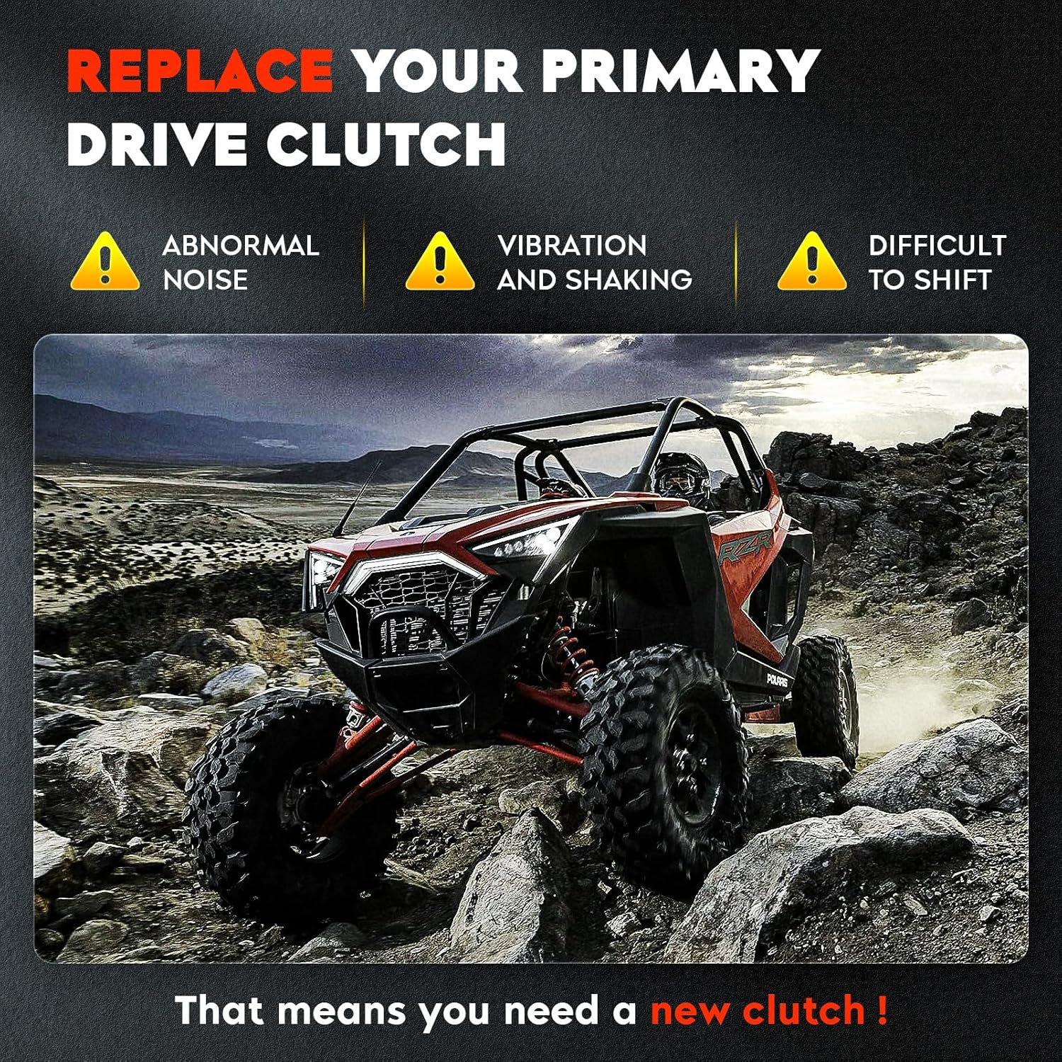 Primary Drive Clutch Fit for Polaris Ranger 500 570 570-4 570-6 Crew Full-Size 2015 2016 2017 2018 2019 2020 2021 2022 2023 1323255 with Spring & Weights image number 2