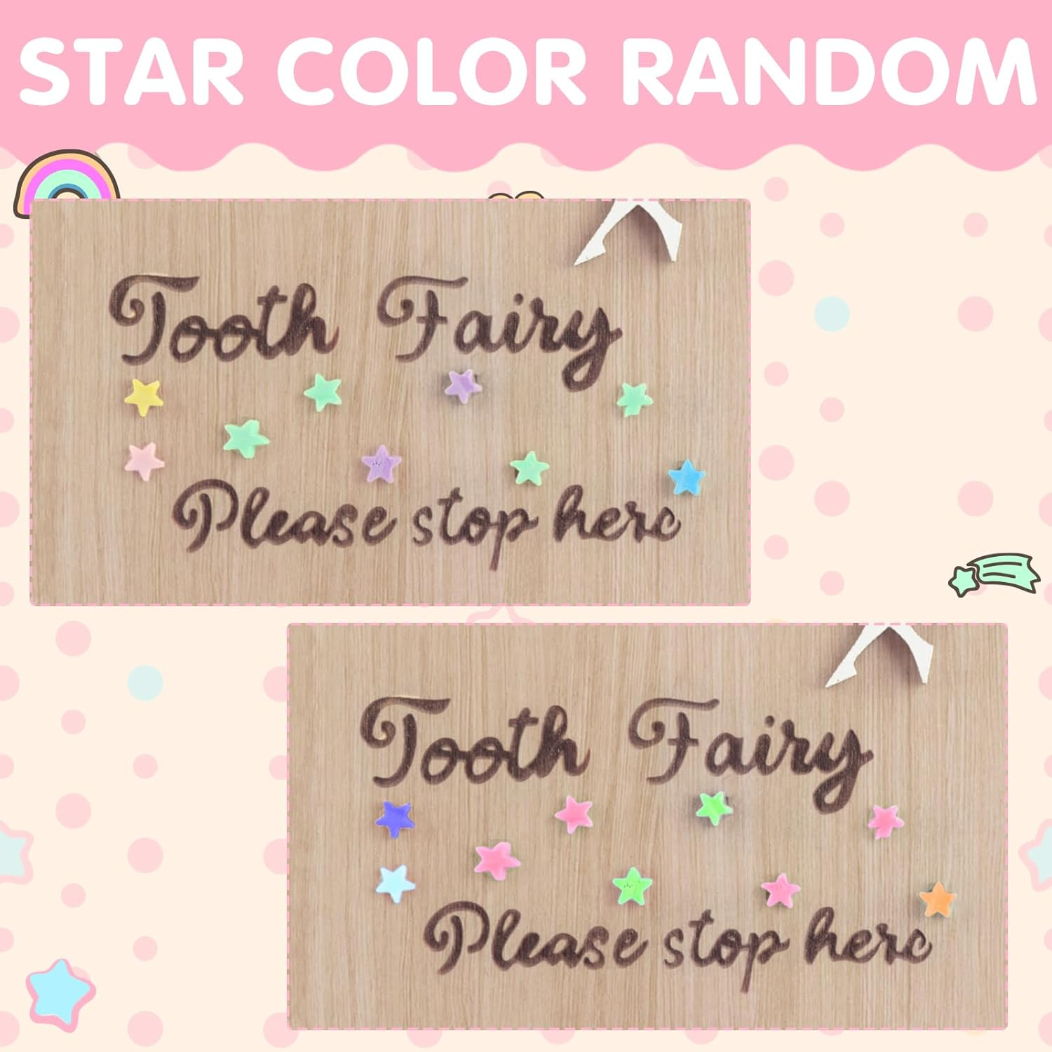 Qunclay Tooth Fairy Tooth Holder Door Hanger Bag Baby Teeth Keepsake Container for Lost Teeth Kids Boys Girl Milk Encourage Gift(Modern Style) image number 1