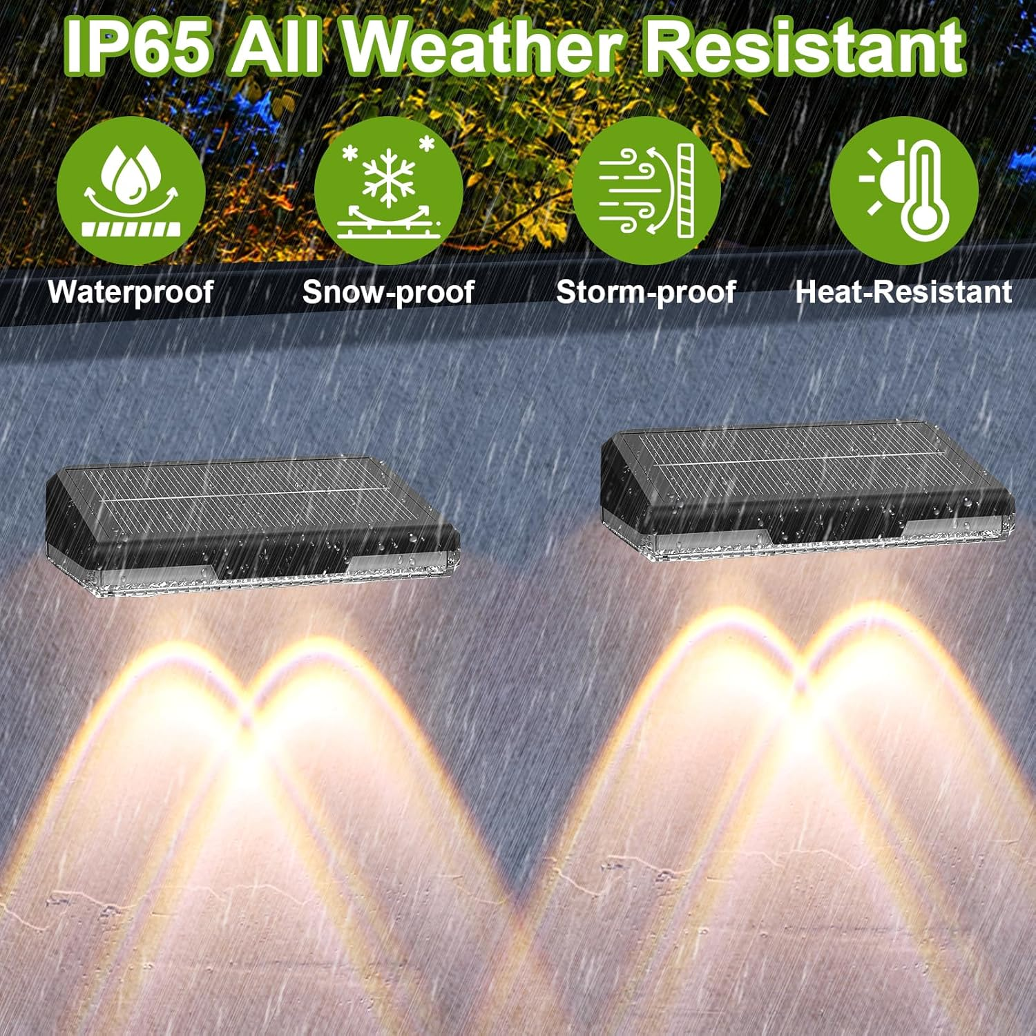 Jetuvlie Solar Fence Lights Outdoor, 8 Pack LED Fence Lights, 3000/4000/6000K 3 Mode, IP65 Waterproof,Solar Wall Lights for Outside, Backyard/Step/Deck Fence/Stair Railing/Patio image number 5