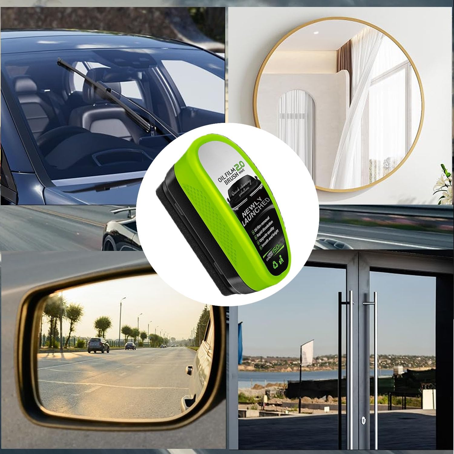 Wakouter Automotive Oil Film Cleaning Brush, 2 Pack 150Ml Automotive Oil Film Cleaning Brush, Car Windscreen Cleaner, for Easily Improve Clarity & Visibility, for Windows & Windshield Washer image number 2