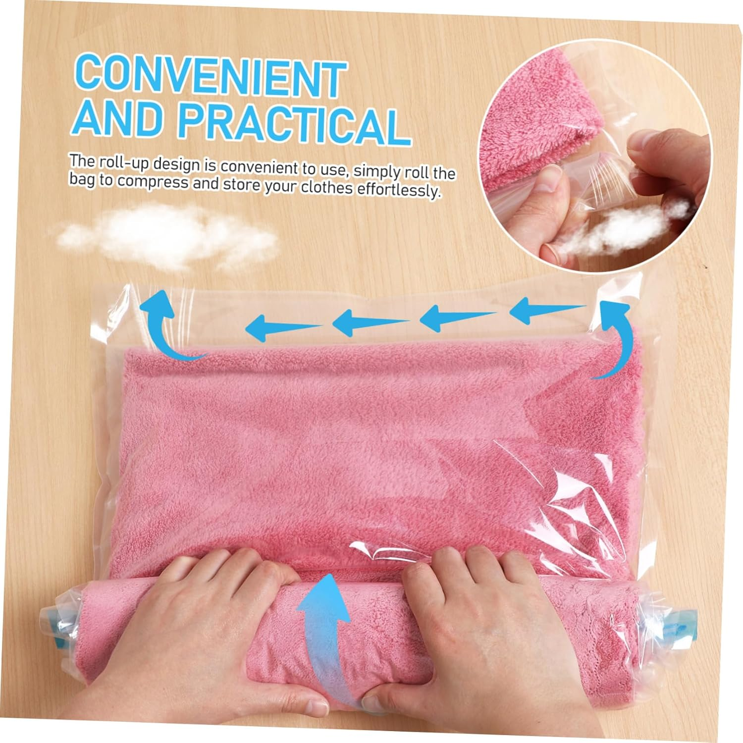 SOLUSTRE 12Pcs Vacuum Sealer Bags Compression Packing Travel Space Saver for Luggage for Business Travel image number 4