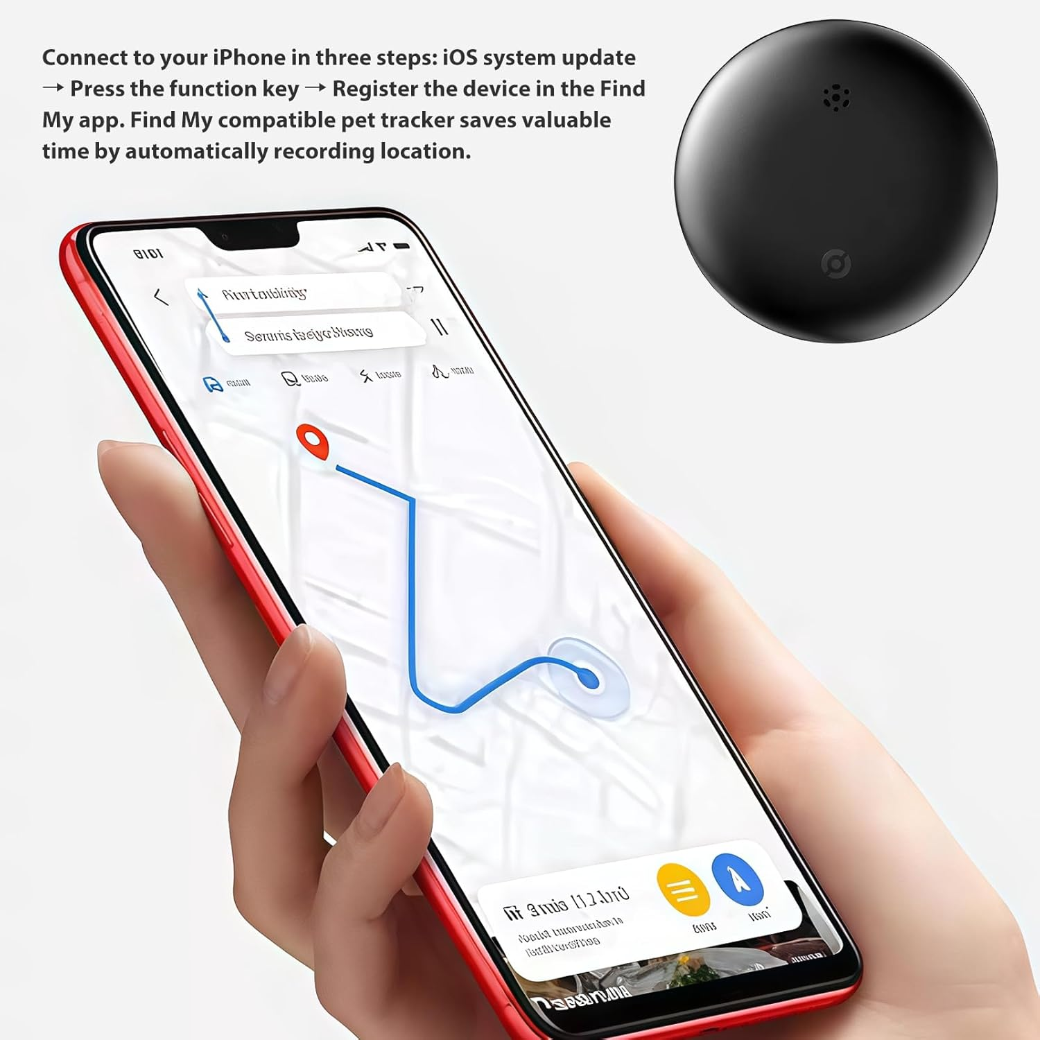 WIYETY Compatible Pet Tracker for Find My Monthly Fees, Waterproof Design with IP67 Protection for Dogs & Cats - Perfect Outdoor Safety Companion