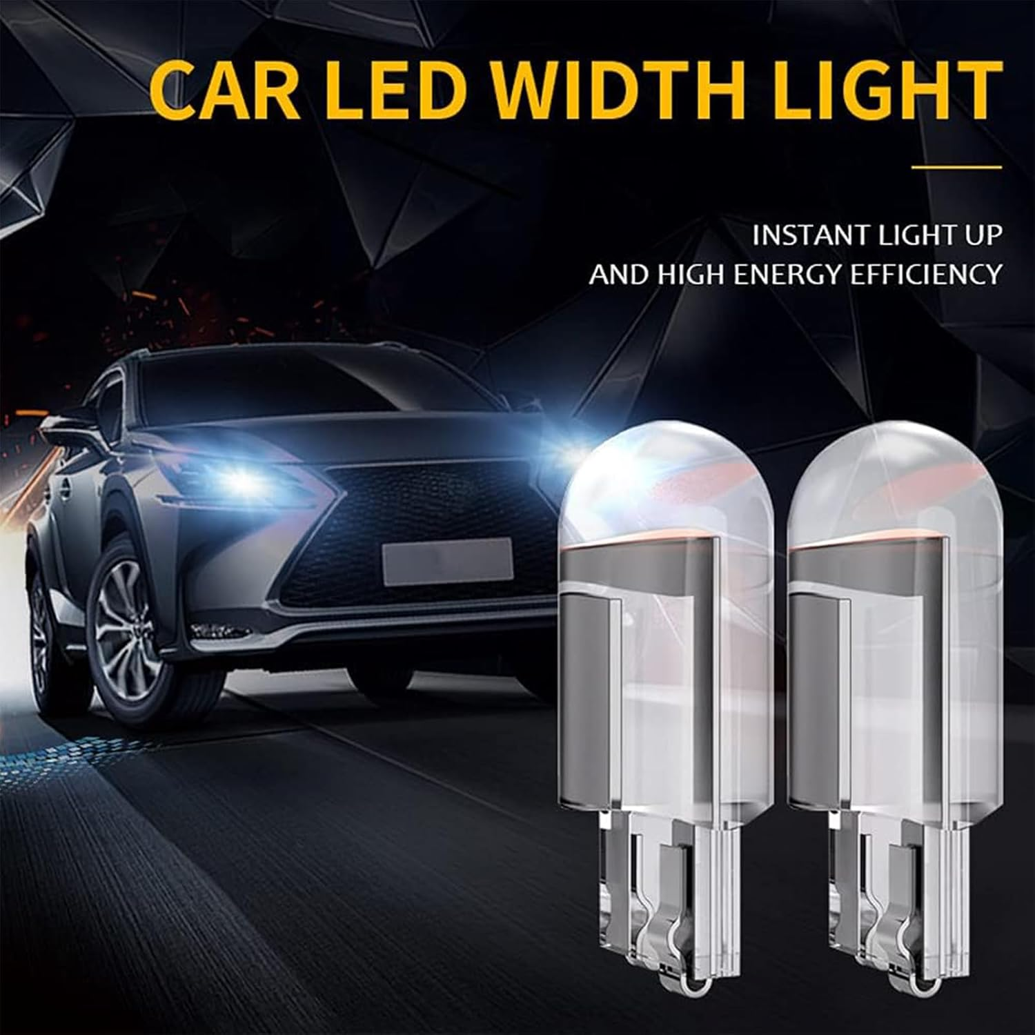 10 Pack T10 W5W LED Car Bulb, Super Bright 6000K White COB Wedge Bulbs for License Plate, Dome & Dash Lights, Universal Fit Cars, Trucks & Suvs (White) image number 2