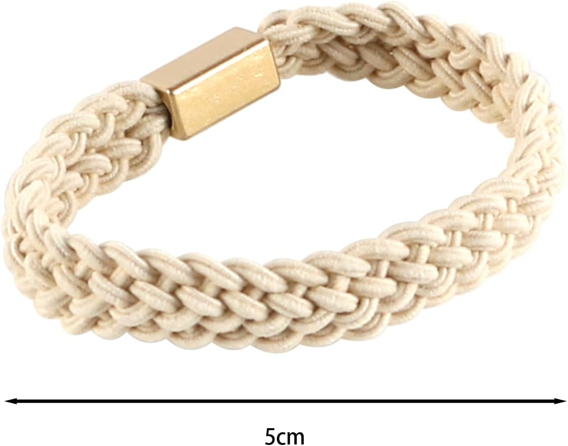 Laroal Hair Scrunchies Set 10 Pieces Soft Elastic Cords No Damage Elastic Hair Ties Ponytail Holder Stretchy Hair Bands Headband Accessories for Girls Women (Beige) image number 6