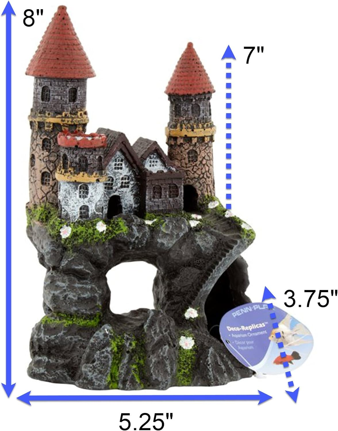 Penn-Plax Age-Of-Magic Enchanted Castle Aquarium Decoration &ndash; Safe for Freshwater and Saltwater Fish Tanks &ndash; Medium image number 3