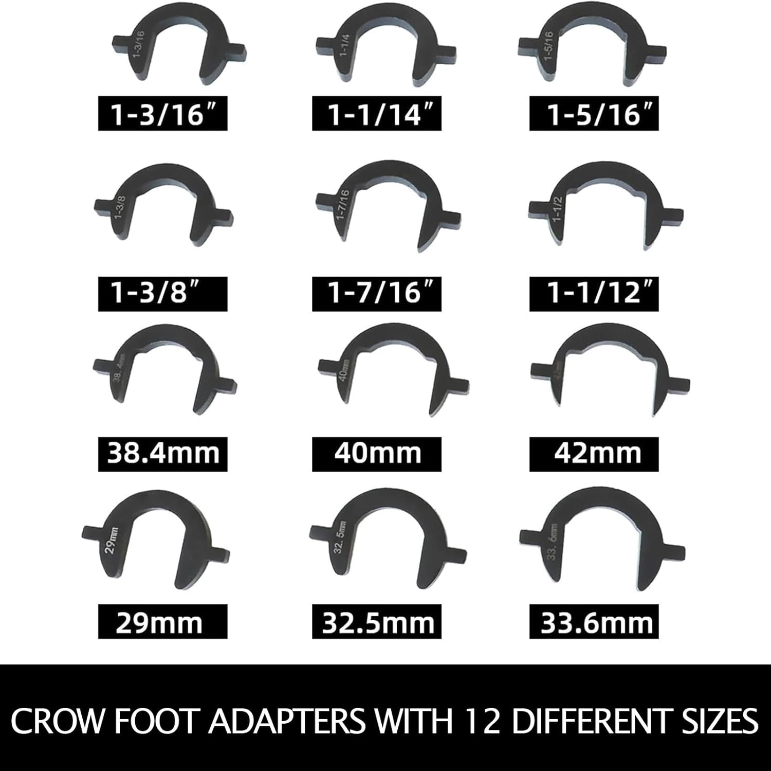 Inner Tie Rod Removal Tool Kit, Inner Tie Rod Tool for Tie Rod Removal and Installation, Master Inner Tie Rod Tool Set with 12 Crowfoot Adapters 1/2 Inch Drive Tube image number 5