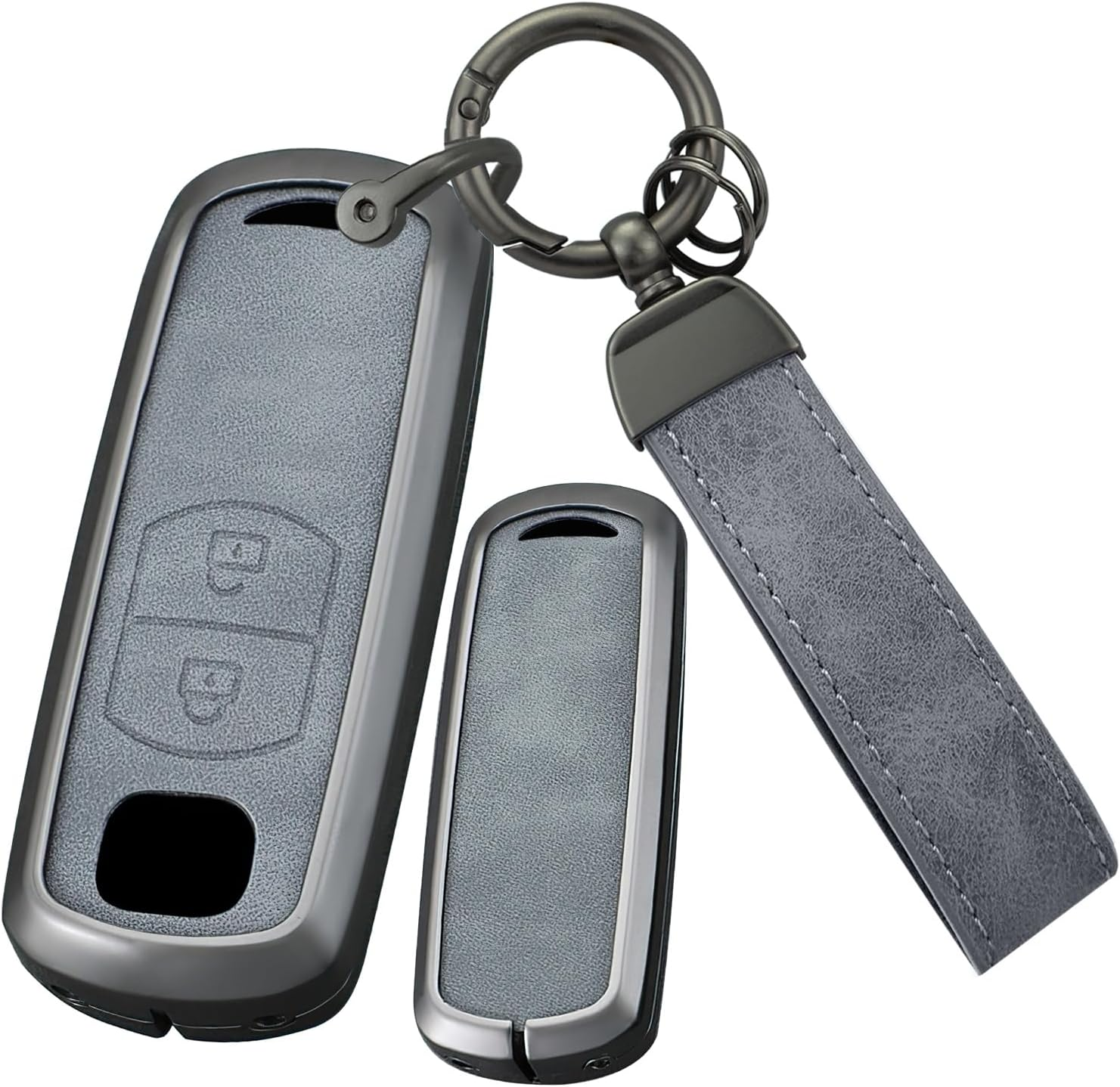 Ontto Zinc Alloy Car Key Case Cover Fit for Mazda Demio 2 3 5 6 2003-2013 M3 M5 M6 CX-5 CX7 CX9 RX8 MX5 MPV Smart Key Holder Flip Case Shell Keychain Keyring Accessories 2 Buttons C3