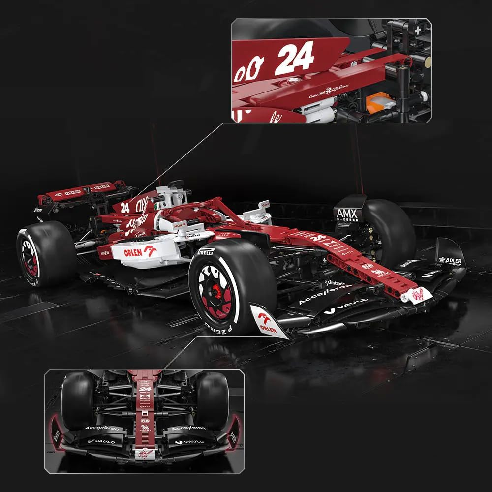 Cada Alfa Romeo Formula 1 C64005W, MOC Technical Car Building Blocks Kit Simulating V6 Engine, F1 Super Car for Adults and Teens (1868 Pieces) image number 6