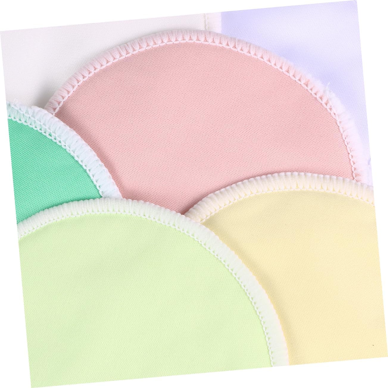 16Pcs Pads Cotton Rounds for Face Eyes Makeup Remover Pads Washable Reusable Mixed Colors image number 3