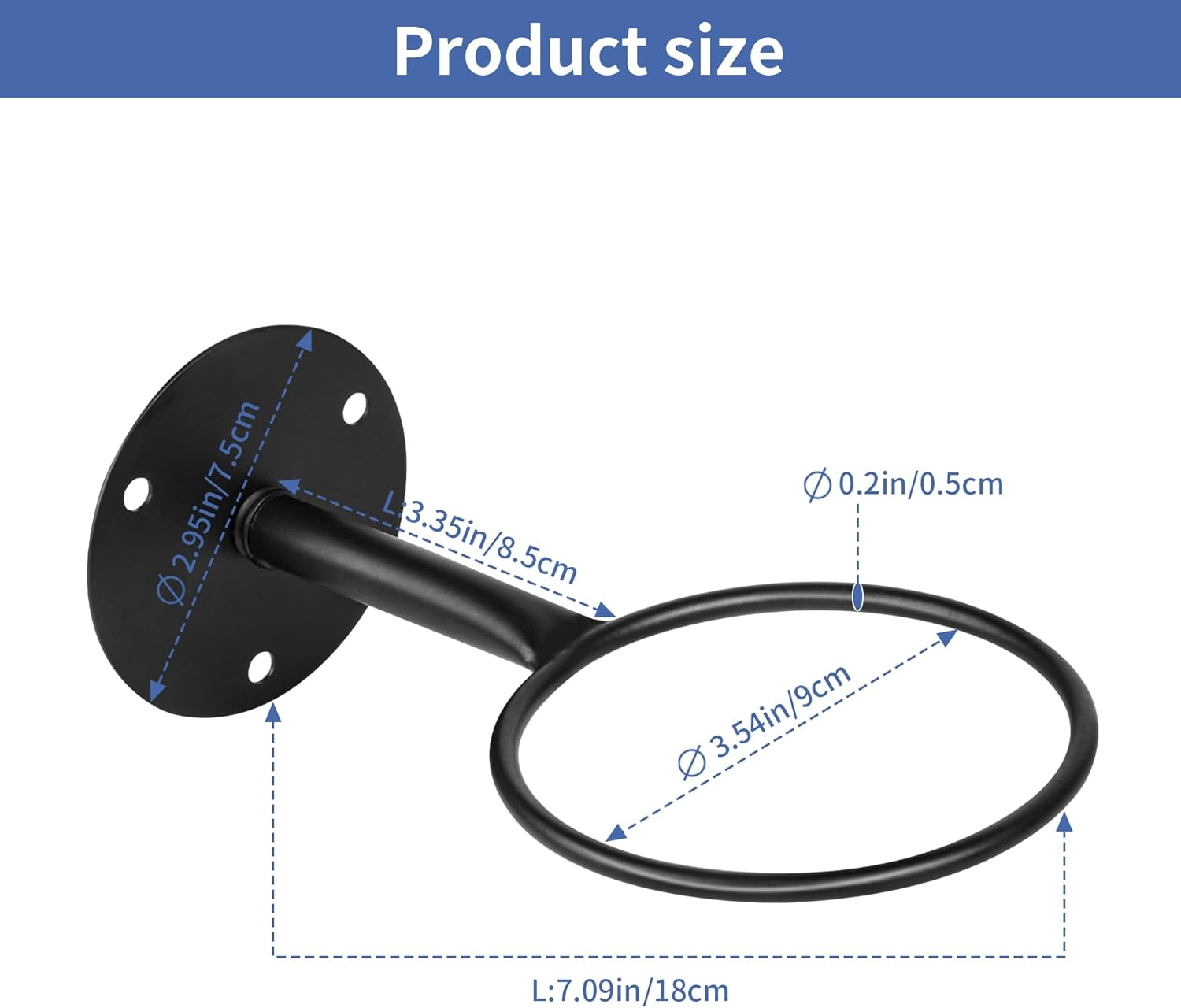 5 Pack Metal Ball Holder Wall Mounted Ball Storage Universal Ball Rack Sports Ball Organizer for Basketball Football Volleyball Soccer Storage Display(Black) image number 1