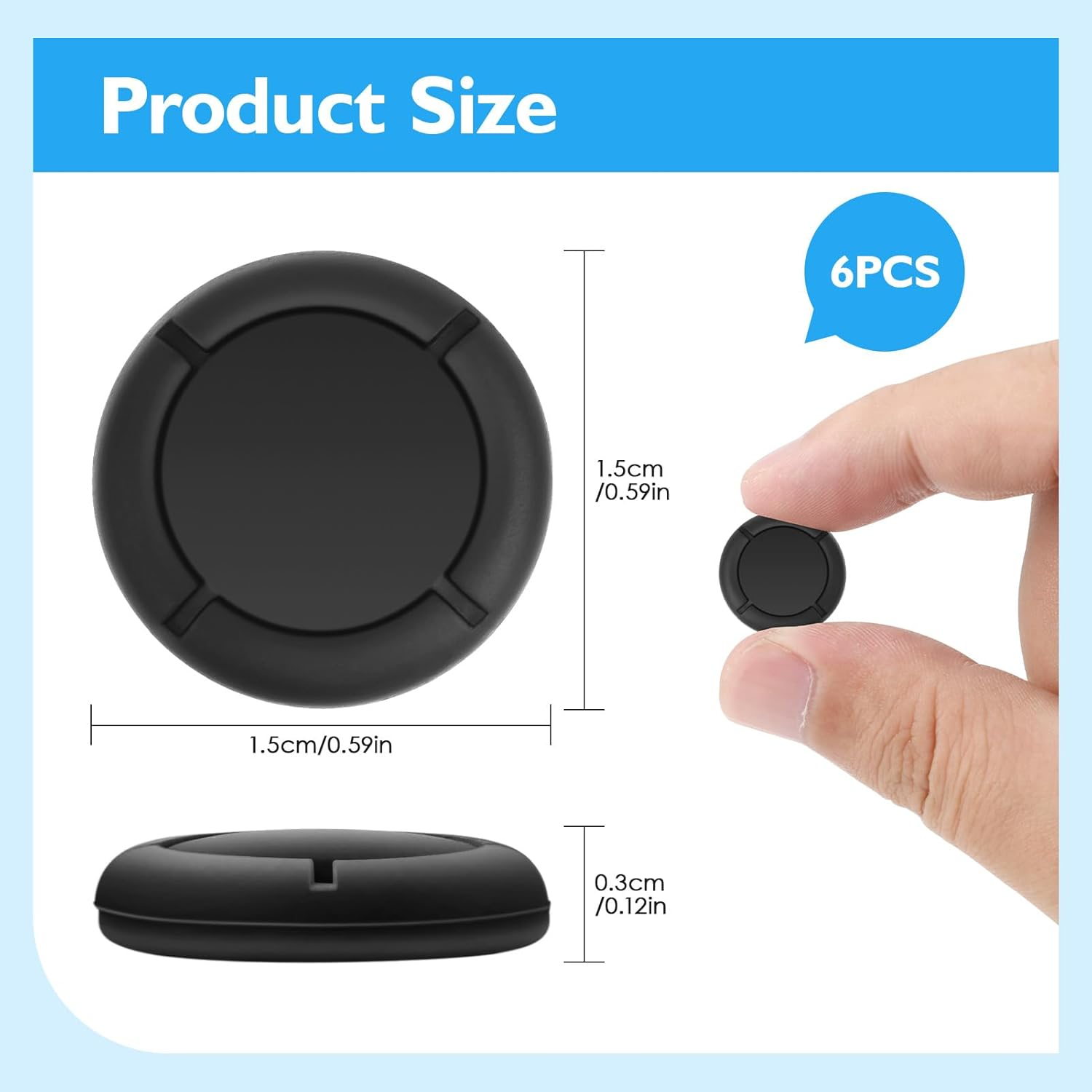 Havenease 6 Pack High Grip Silicone Joystick Covers for Nintendo Switch Controllers, Non-Slip Protective Covers Compatible with Switch Lite/Switch 2 Accessories (Black) image number 3