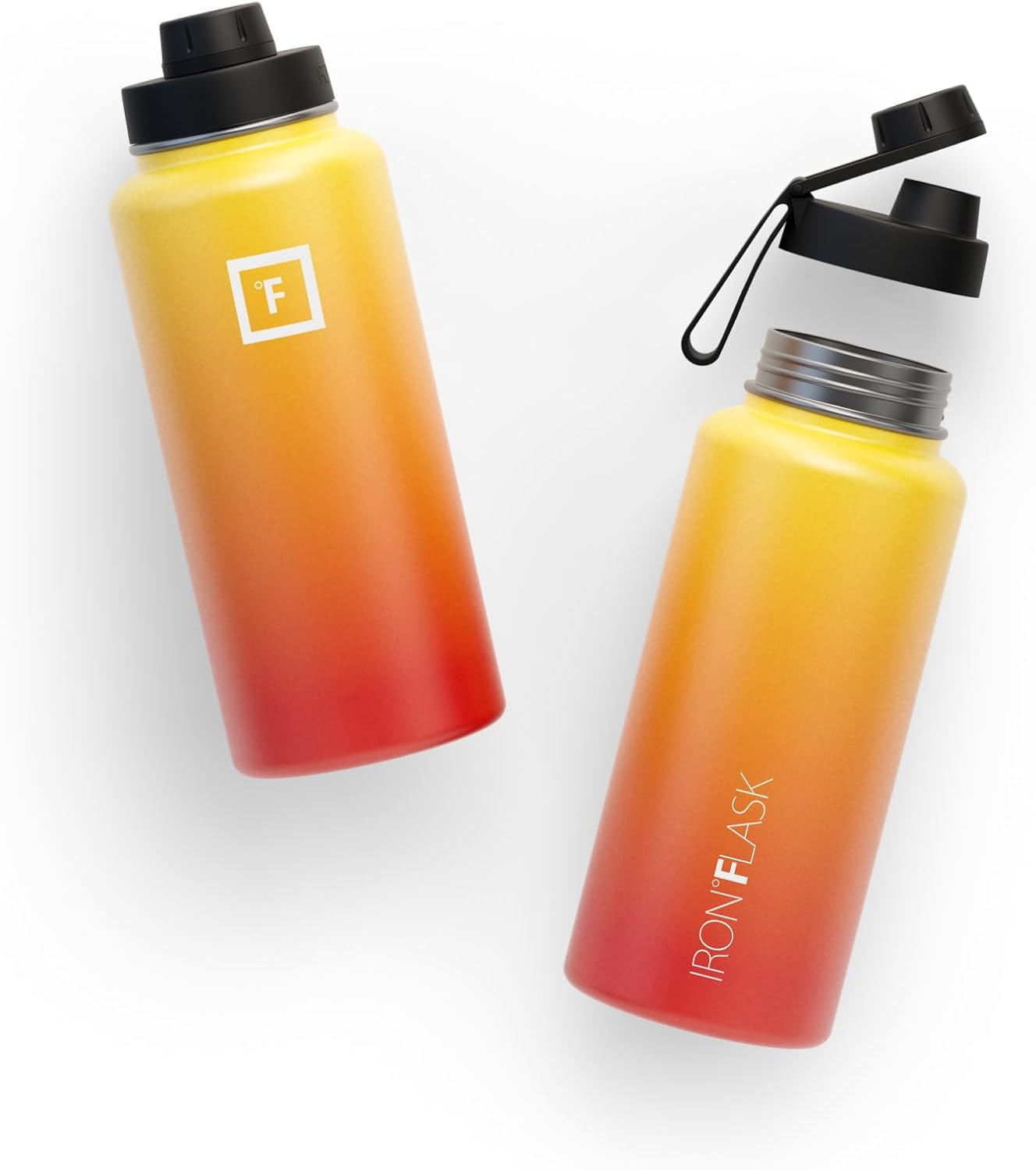 Jade Yoga Harmony Mat and Iron Flask Wide Mouth Bottle with Spout Lid, 950 Ml Capacity, Olive/Fire image number 4