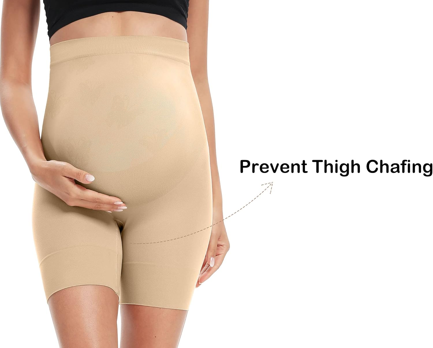 XNHAN Secret Fit Shaper Panty - Seamless Maternity Shapewear for Dress, Belly Support, Prevent Thigh Chaffing, S-XXXL image number 4