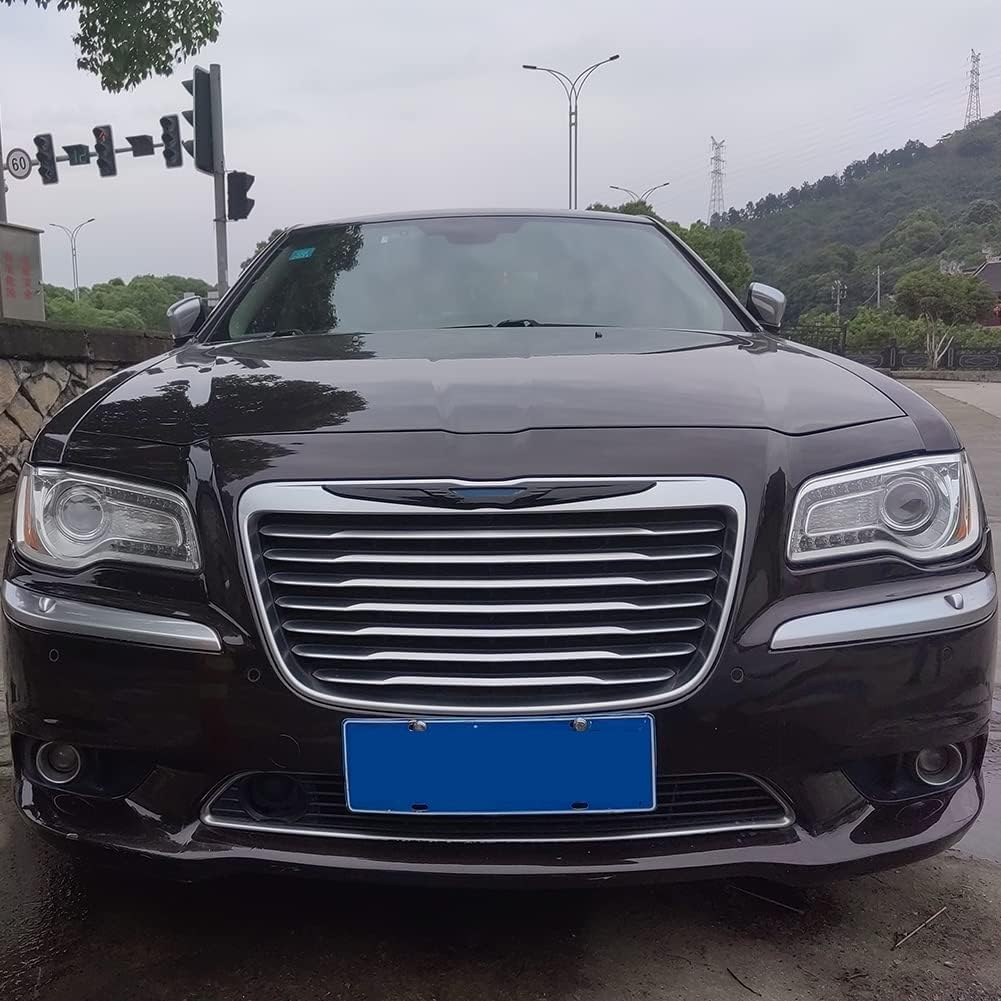 Kolya Glossy Black Exterior Front Bumper Center Grille Emblem Cover Grill Badge Molding Trim for Chrysler 300 300C Accessories 2011-2023 image number 1