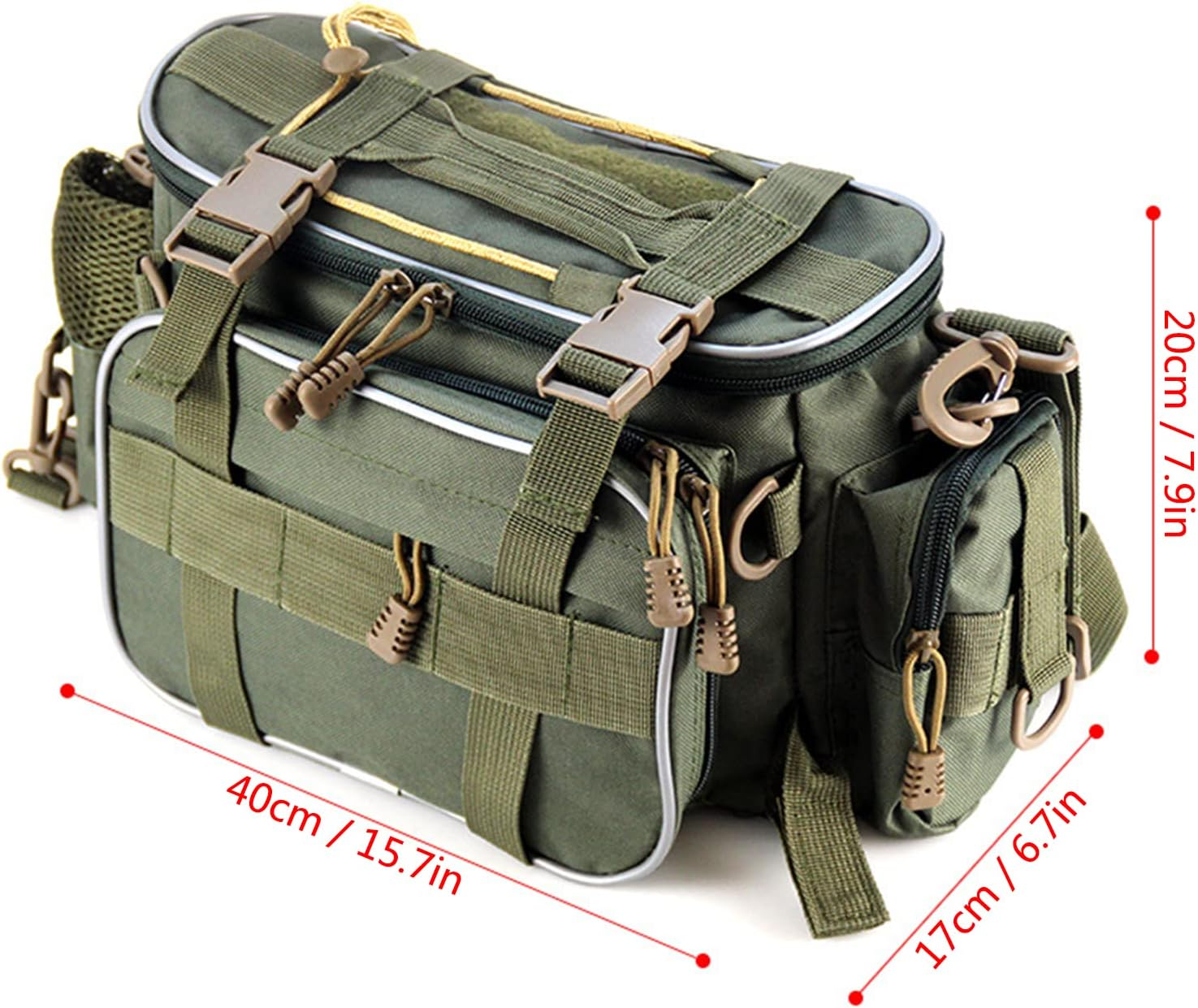 Fishing Tackle Bag Fishing Gear Storage Bag Izer Waist Bag Messenger Bag - Black image number 6