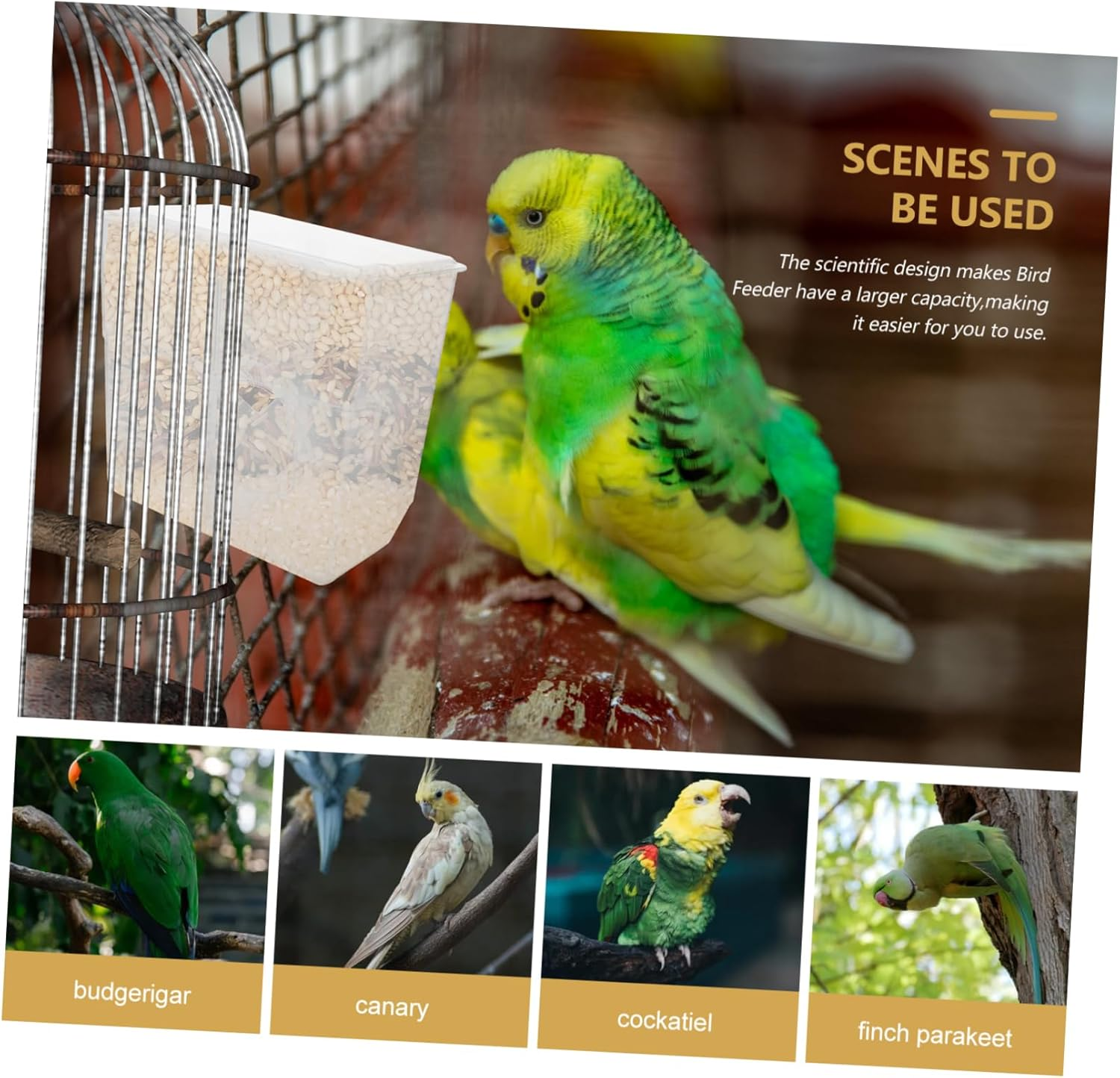 Hanging Pigeon Feeder Automatic Leakage Bird Food Dispenser for Pigeon Quail Cage Easy Install Clean Multi-Function Food Box with Capacity Bird Supplies