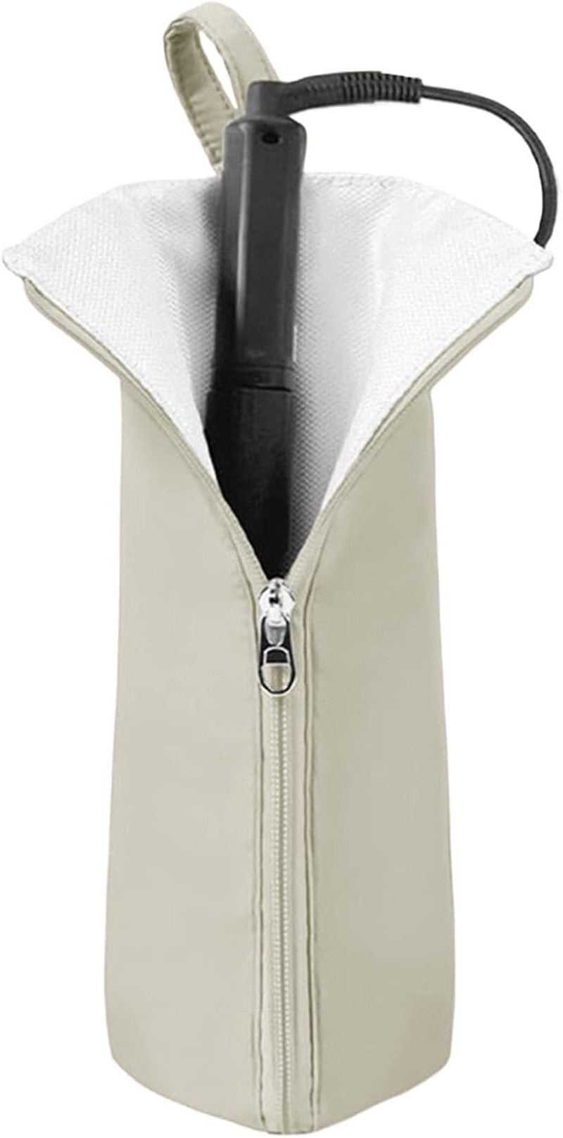 Heat Resistant Pouch for Hair Straightener,Hangable Iron Holder | Styling Straightening Tool Travel Pouch Heat Resistant for Desk Organization