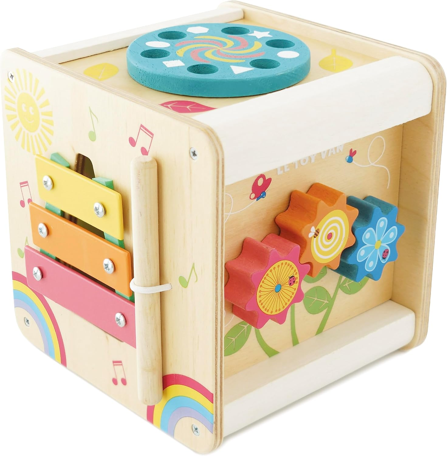 Le Toy Van Petilou Activity Cube Learning Set Premium Wooden Toys for Kids Ages 12 Months & Up, Multi image number 5