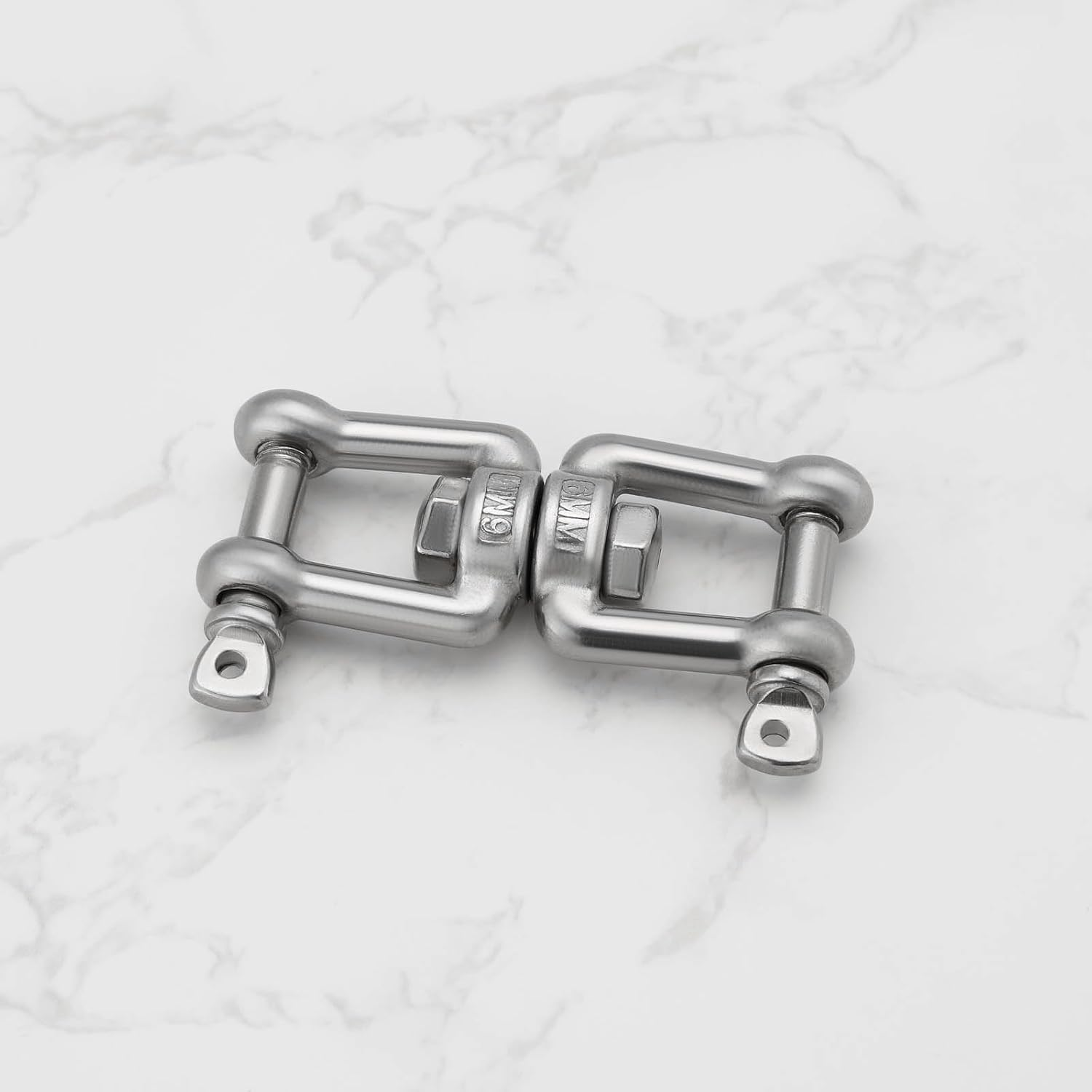 Ecsing 4Pcs 316 Stainless Steel Swivel Double Shackle M6X67Mm Double Jaw Shackle Jaw Anchor Connector for Garden, Yard, Boat, and Outdoor Use image number 4