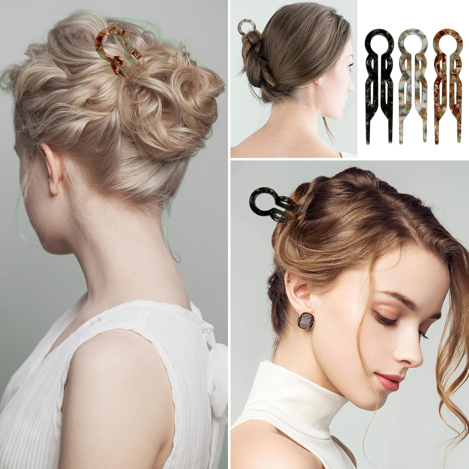 Lialys Hairpins Prestige Hair Pins, 3Pcs U-Shaped Lialysoff Hair Clips, Double Grip Prestige Lialys Hairpins for Women and Girls image number 4