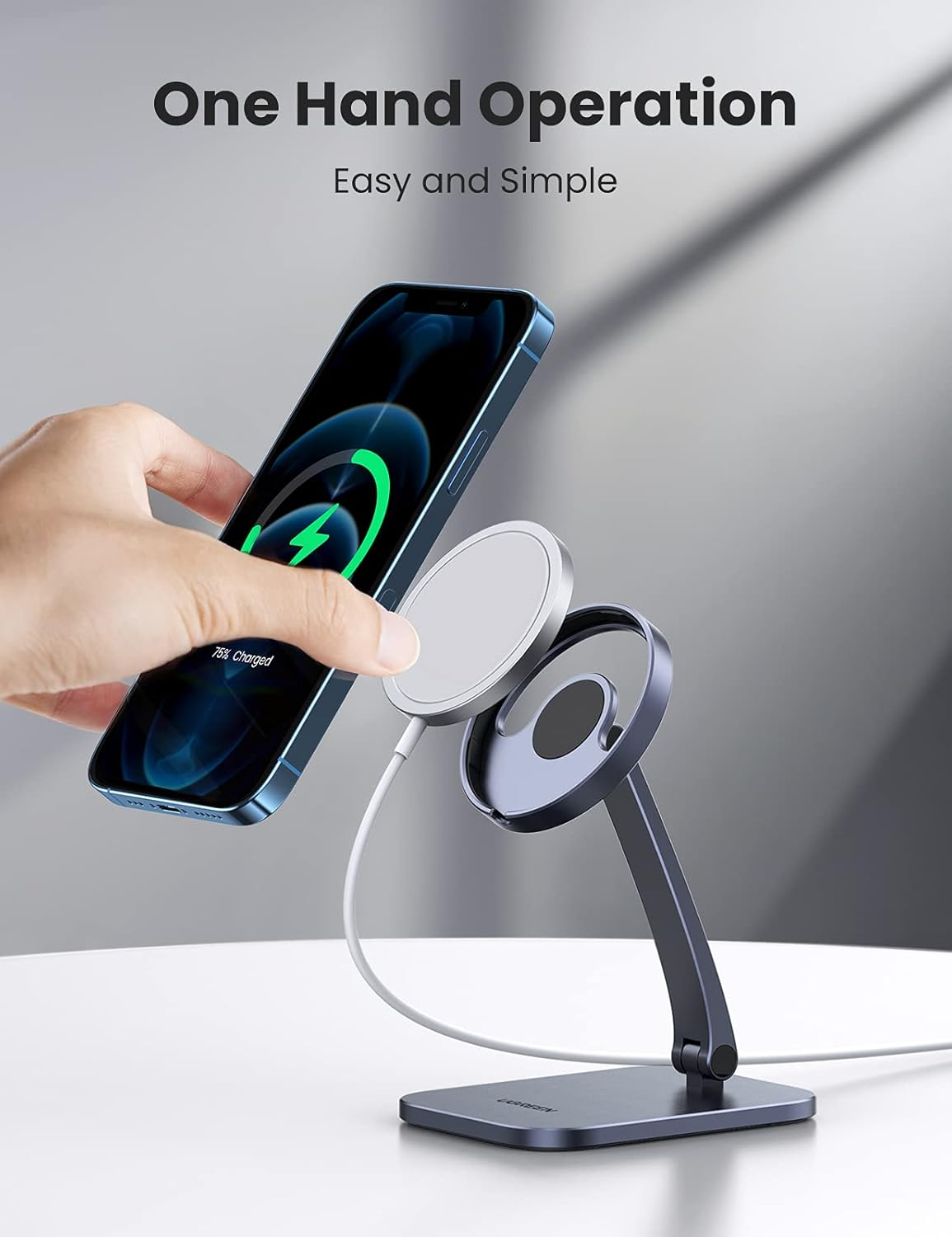 UGREEN 40290 Desk Adjustable and Foldable Aluminum Magsafe Charging Stand image number 1