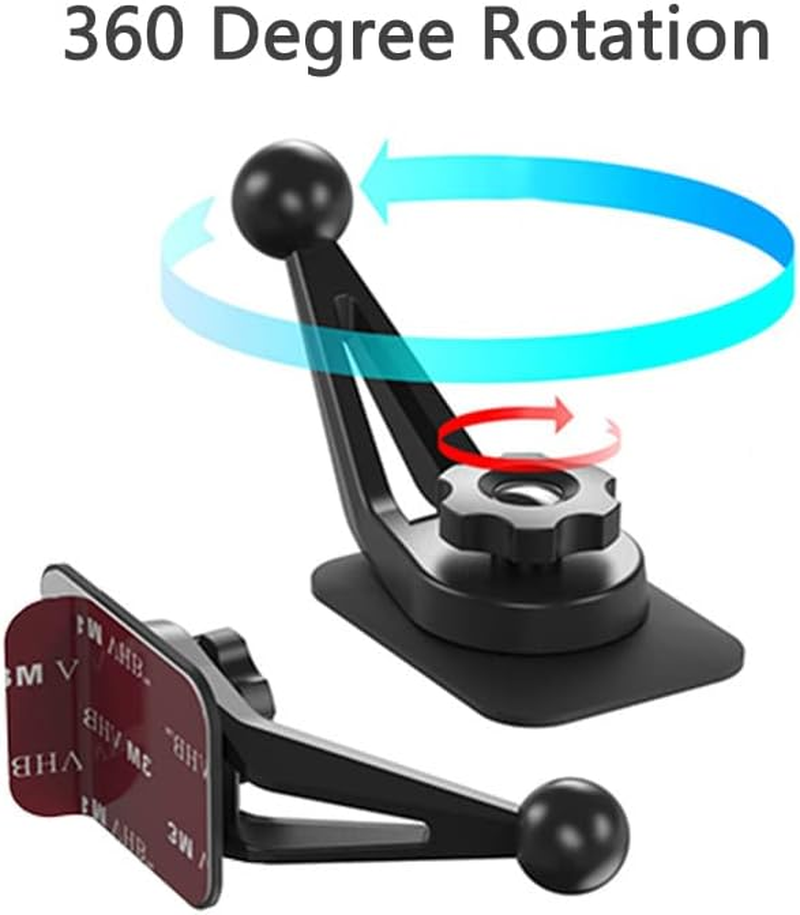 Vizgiz 2 Pack 17Mm Ball Sticky Mount Holder for Garmin Nuvi GPS Car Phone Wireless Charger Adhesive Dashboard Tape Sticker 17.4Mm Swivel Joint Replacement Magnetic Stand Cradles Clip MI Dash Cam image number 4